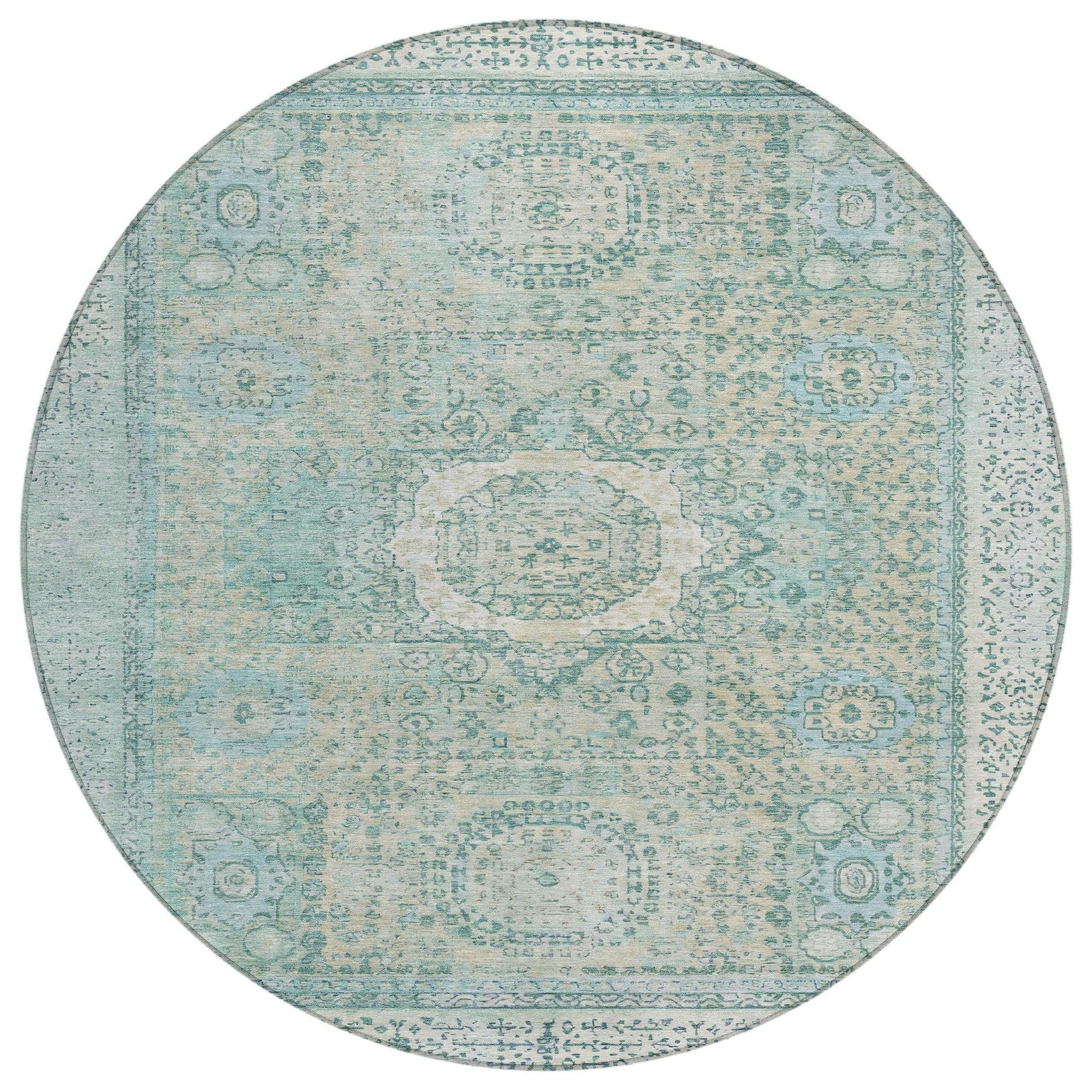 Addison Rugs Irias Teal Washable Indoor-Outdoor Rug