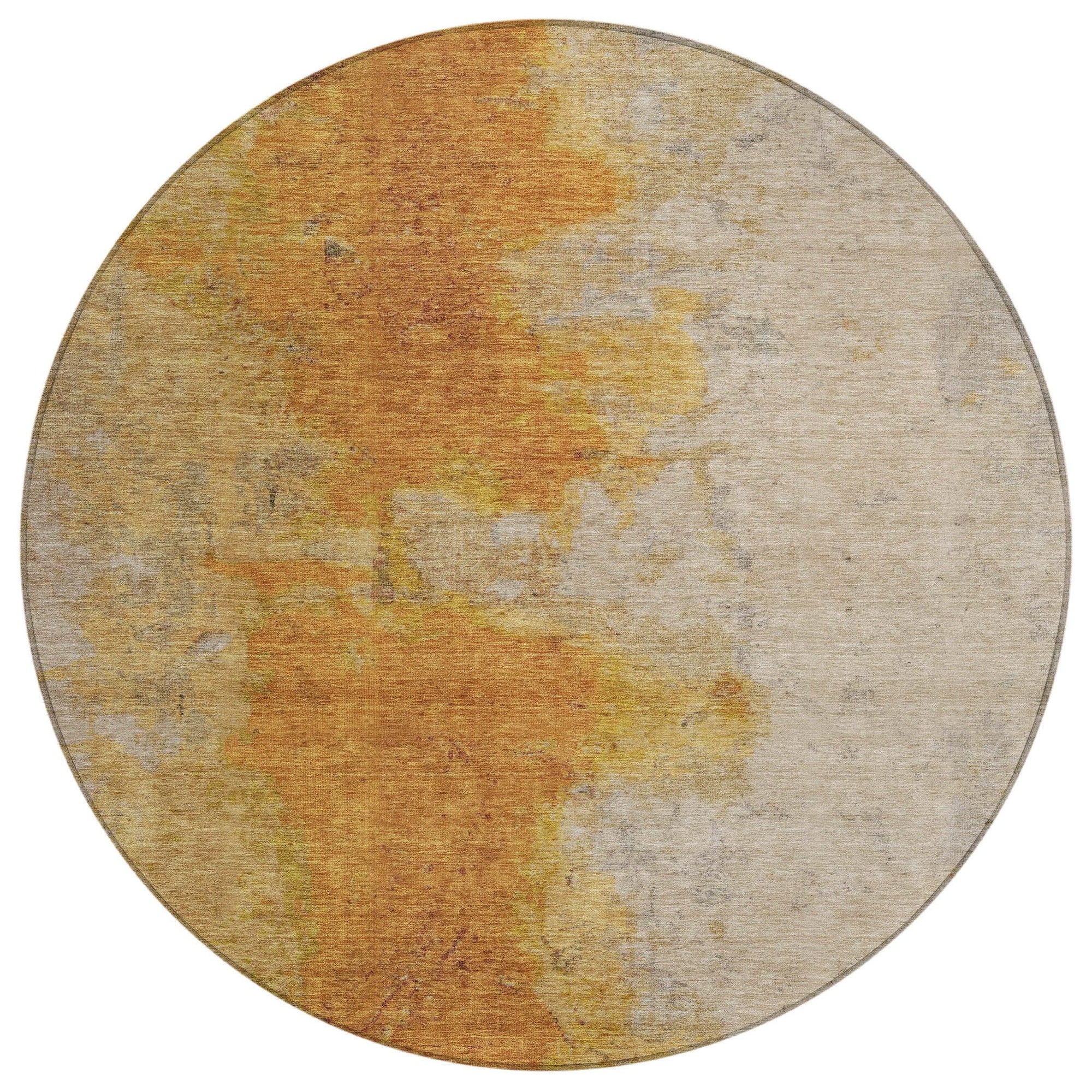 Iriel Orange Washable Indoor-Outdoor Rug