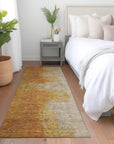 Iriel Orange Washable Indoor-Outdoor Rug