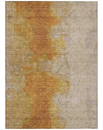 Iriel Orange Washable Indoor-Outdoor Rug