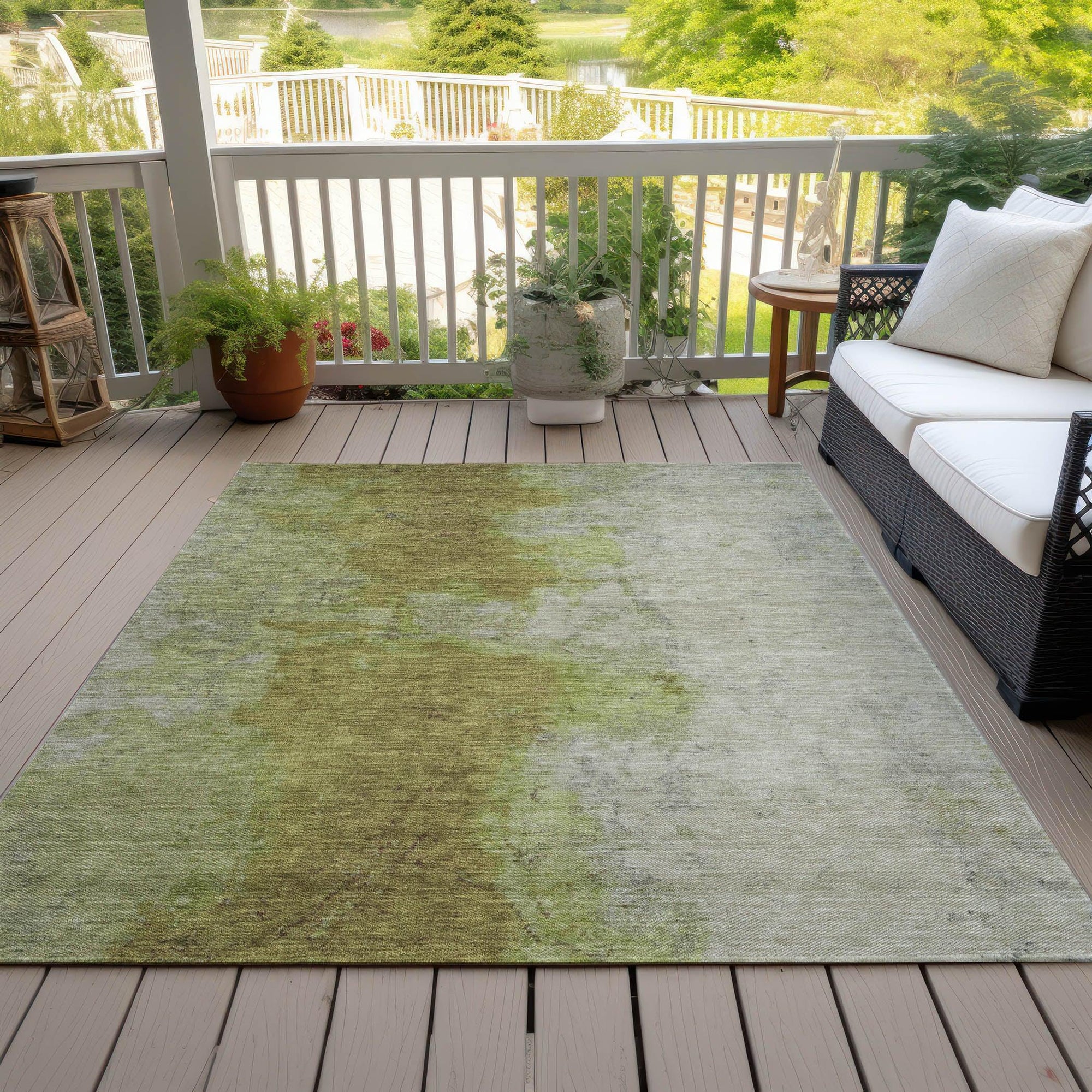 Addison Rugs Iriel Green Washable Indoor-Outdoor Rug