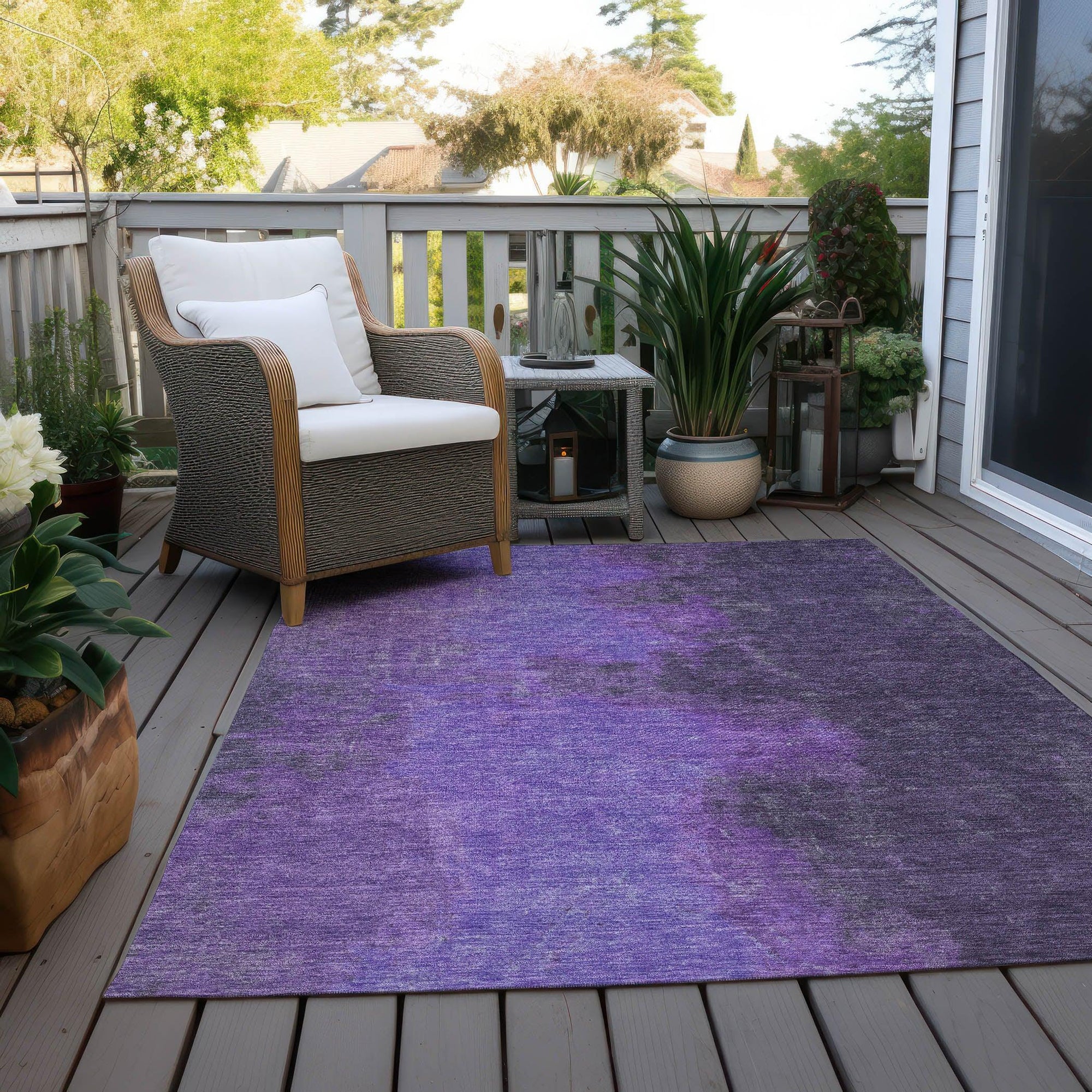 Addison Rugs Iriion Purple Washable Indoor-Outdoor Rug