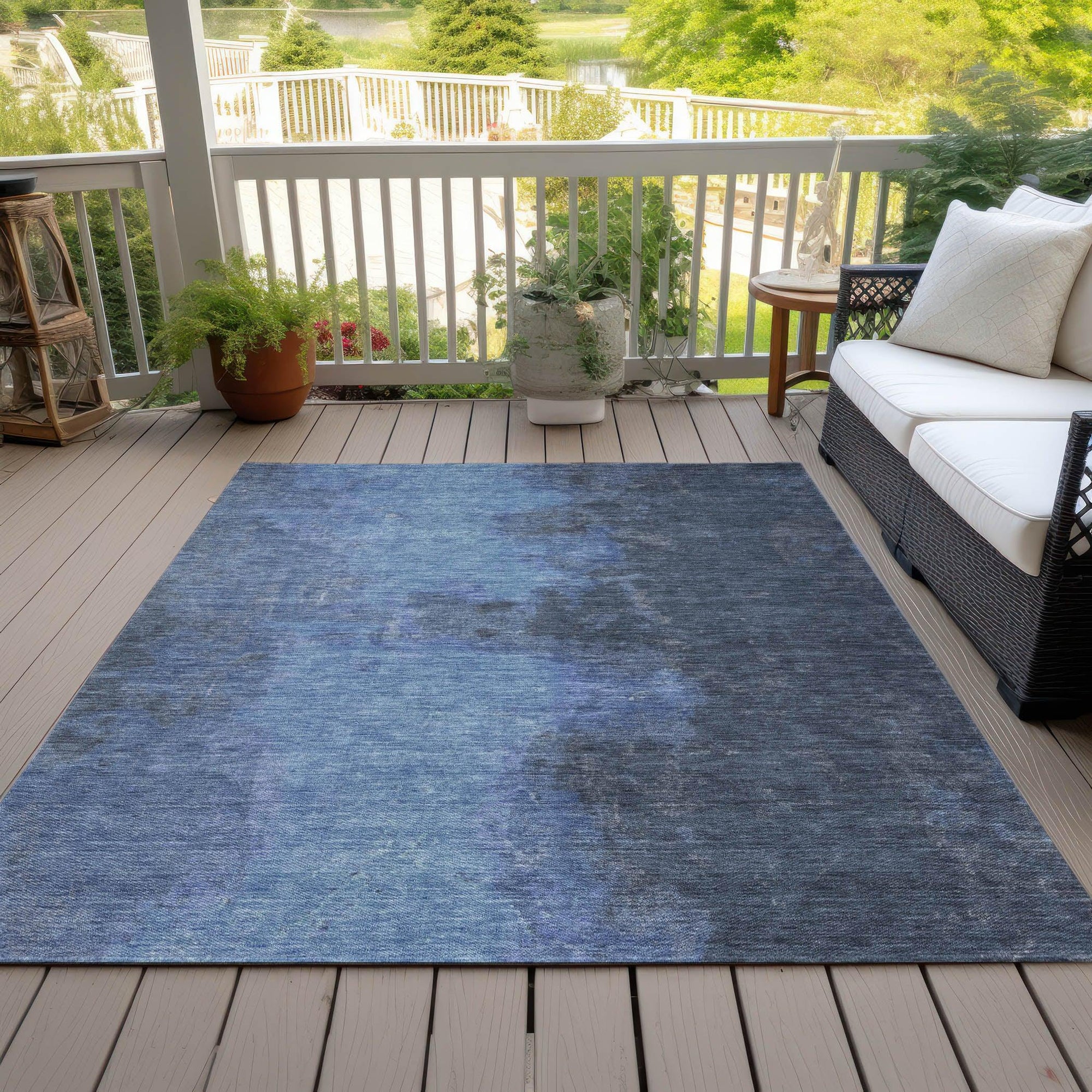 Addison Rugs Iriion Blue Washable Indoor-Outdoor Rug