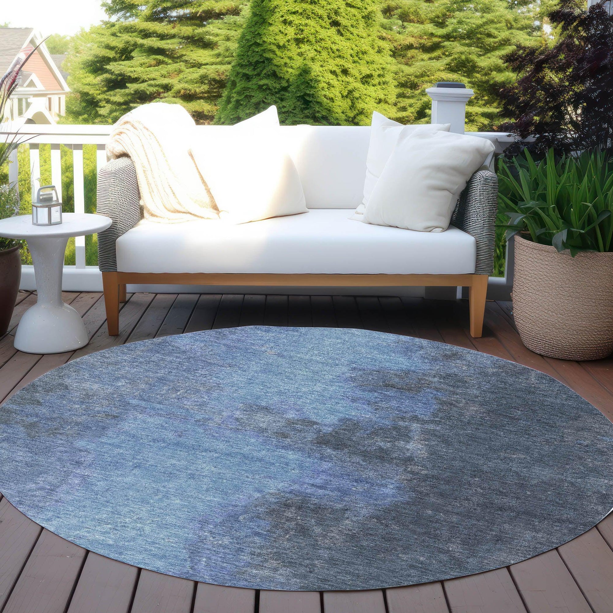 Addison Rugs Iriion Blue Washable Indoor-Outdoor Rug