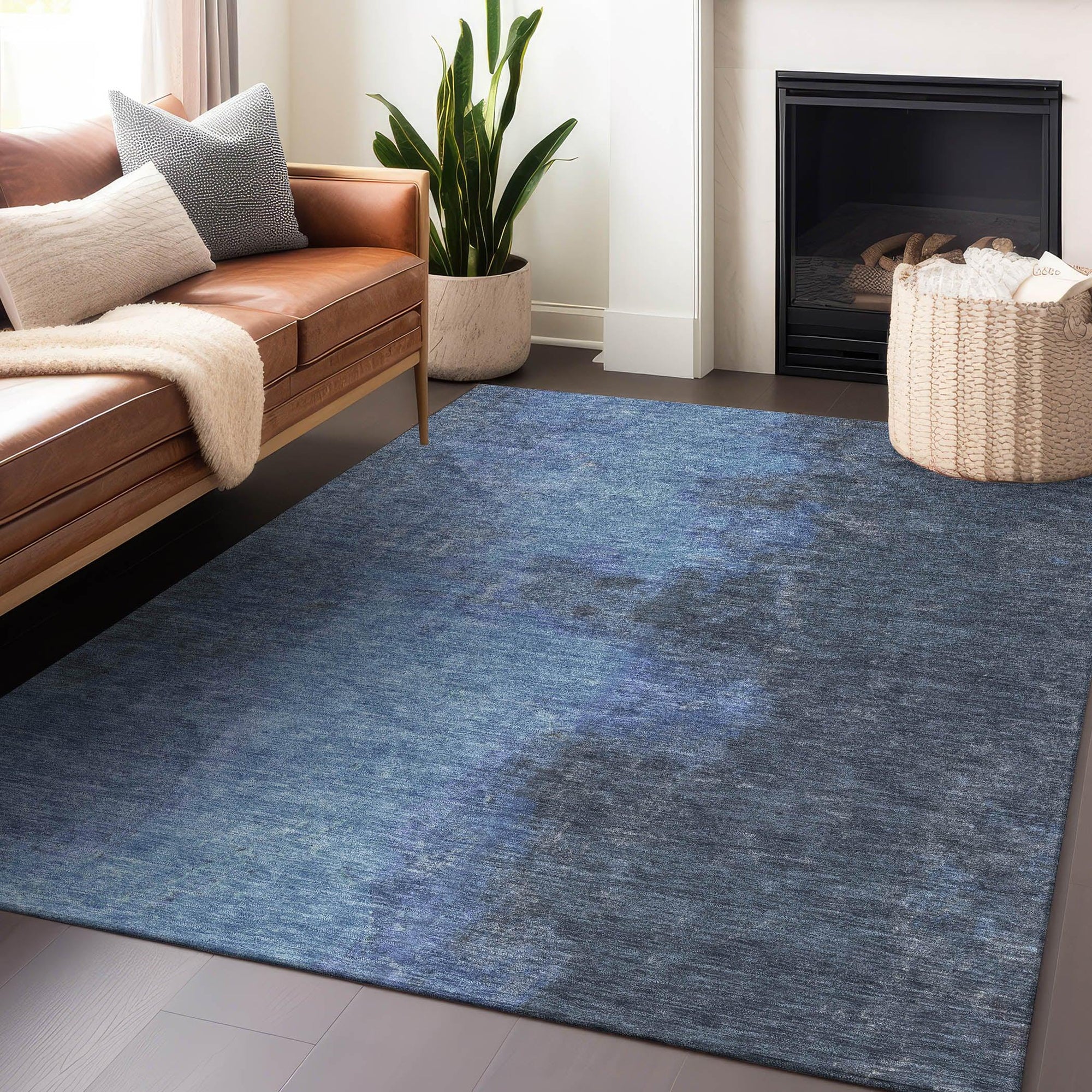 Addison Rugs Iriion Blue Washable Indoor-Outdoor Rug