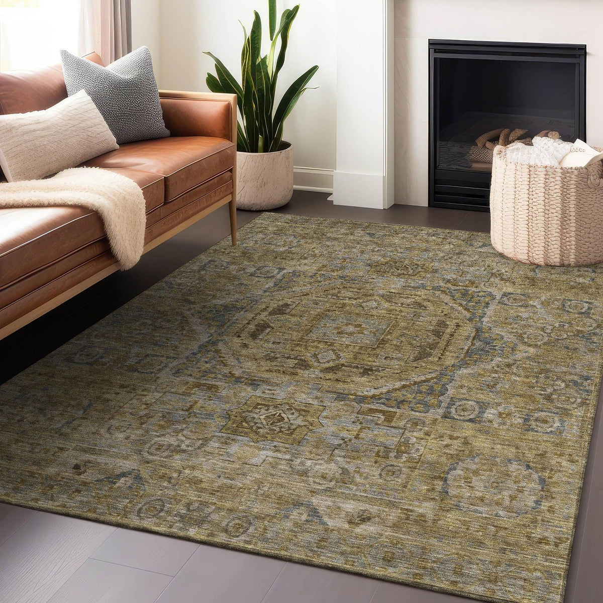 Addison Rugs Iriir Brown Washable Indoor-Outdoor Rug
