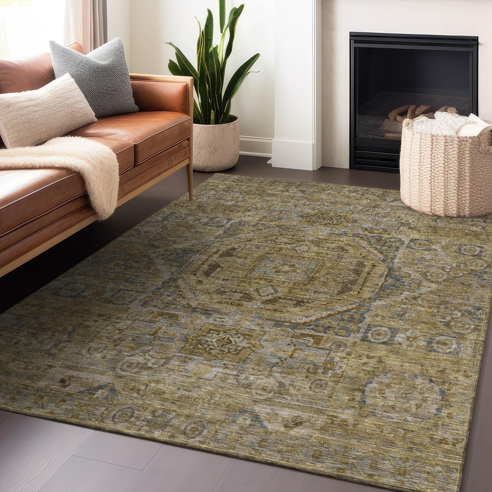 Addison Rugs Iriir Brown Washable Indoor-Outdoor Rug