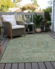 Iriir Green Washable Indoor-Outdoor Rug