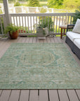 Iriir Green Washable Indoor-Outdoor Rug