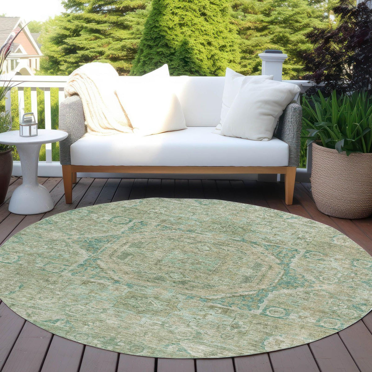 Iriir Green Washable Indoor-Outdoor Rug - Area Rug, Ships in 2-3 Days - view 9