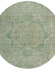 Iriir Green Washable Indoor-Outdoor Rug