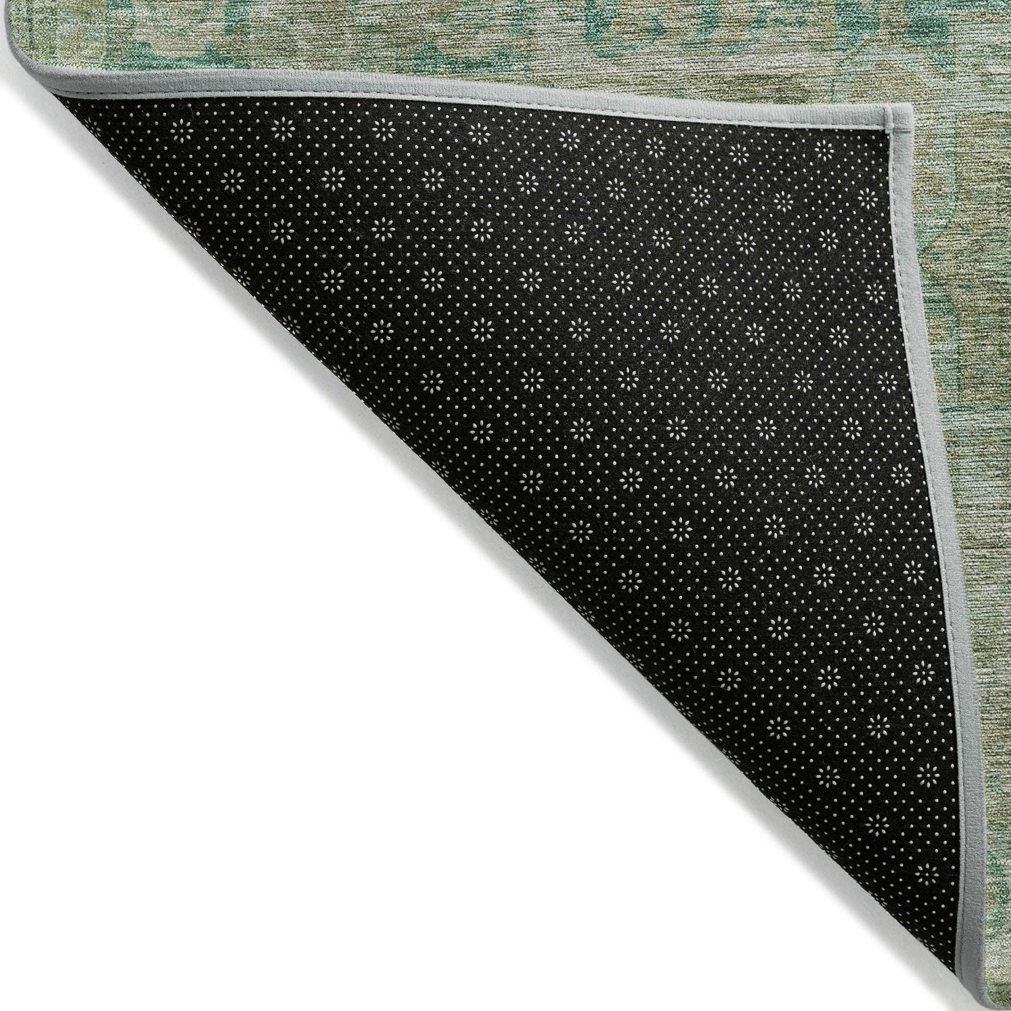 Iriir Green Washable Indoor-Outdoor Rug