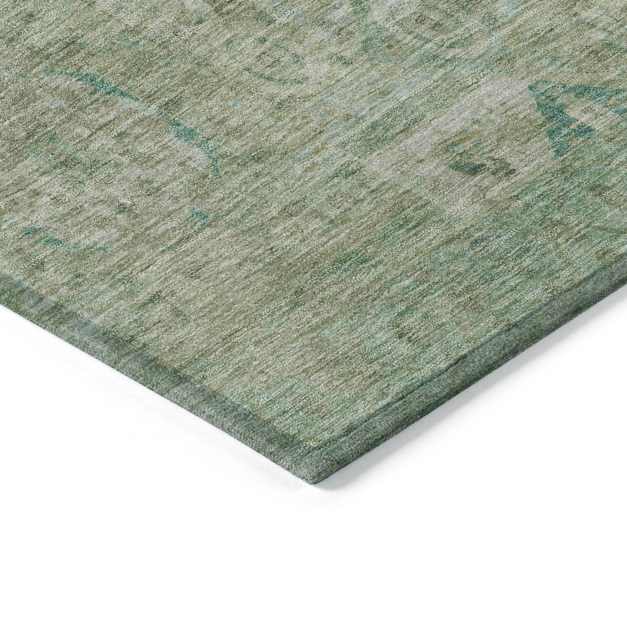 Iriir Green Washable Indoor-Outdoor Rug