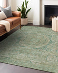 Iriir Green Washable Indoor-Outdoor Rug
