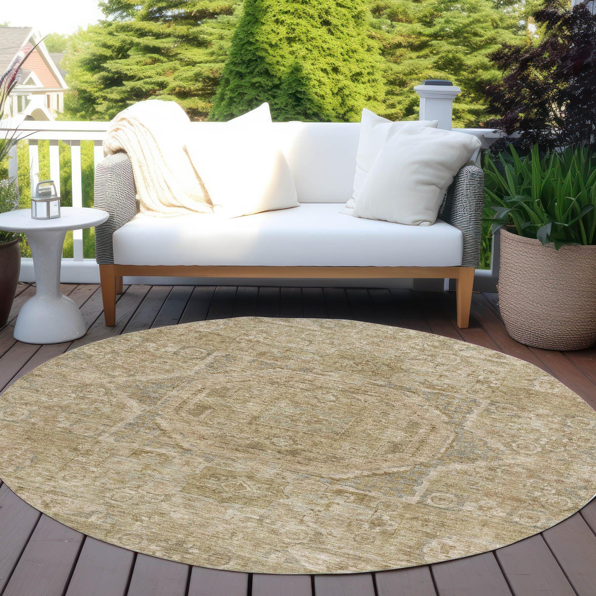 Addison Rugs Iriir Tan Washable Indoor-Outdoor Rug