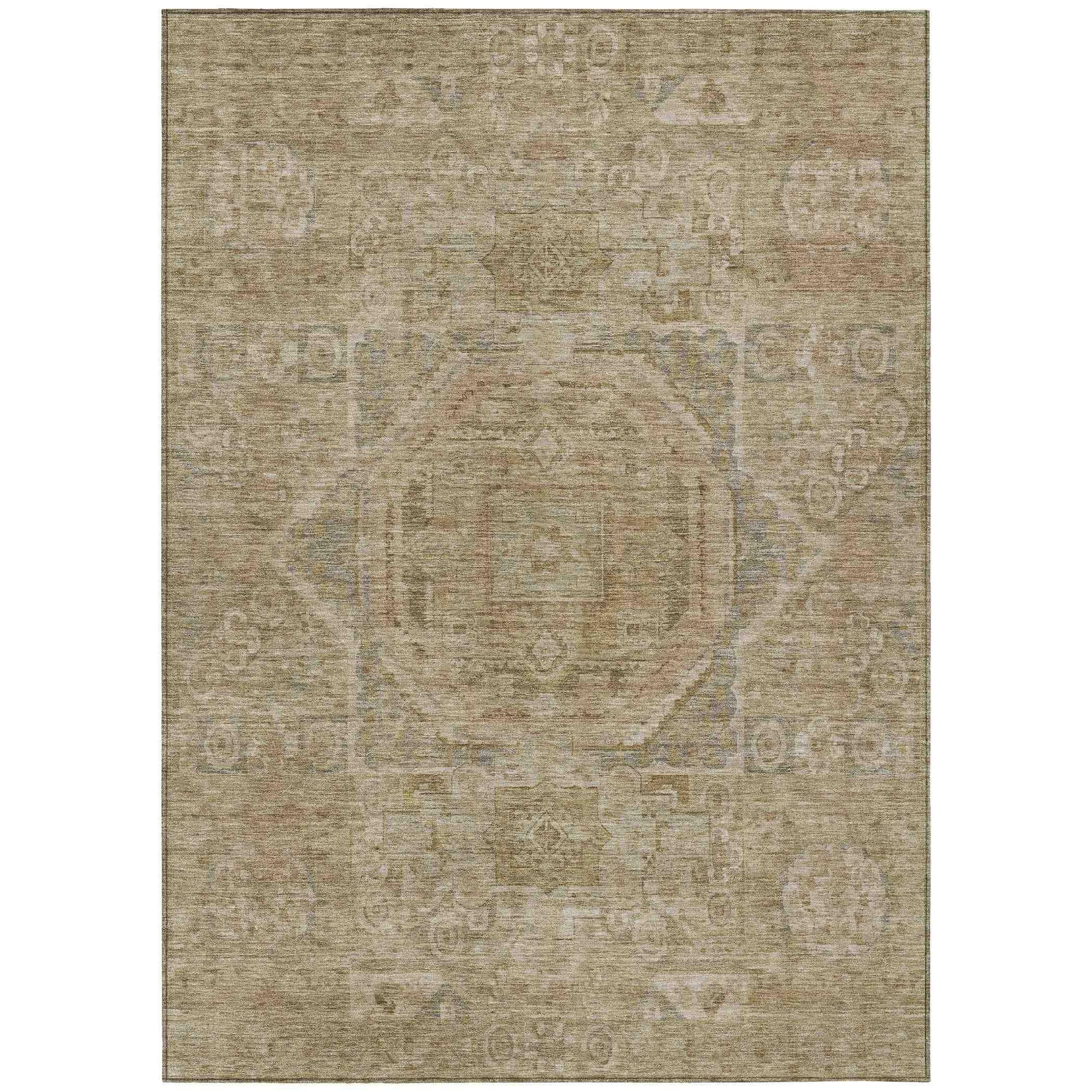 Addison Rugs Iriir Tan Washable Indoor-Outdoor Rug