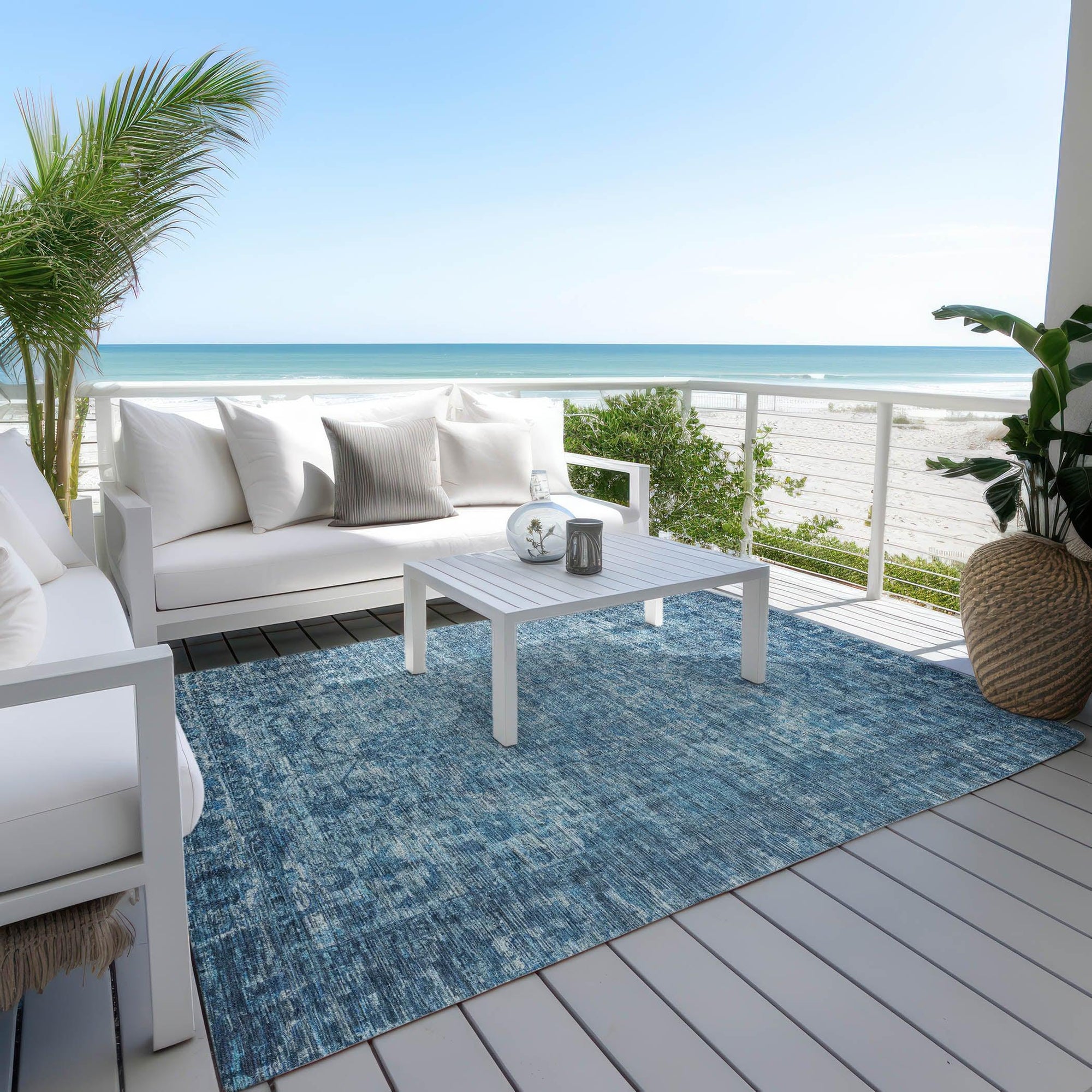Addison Rugs Iriira Blue Washable Indoor-Outdoor Rug