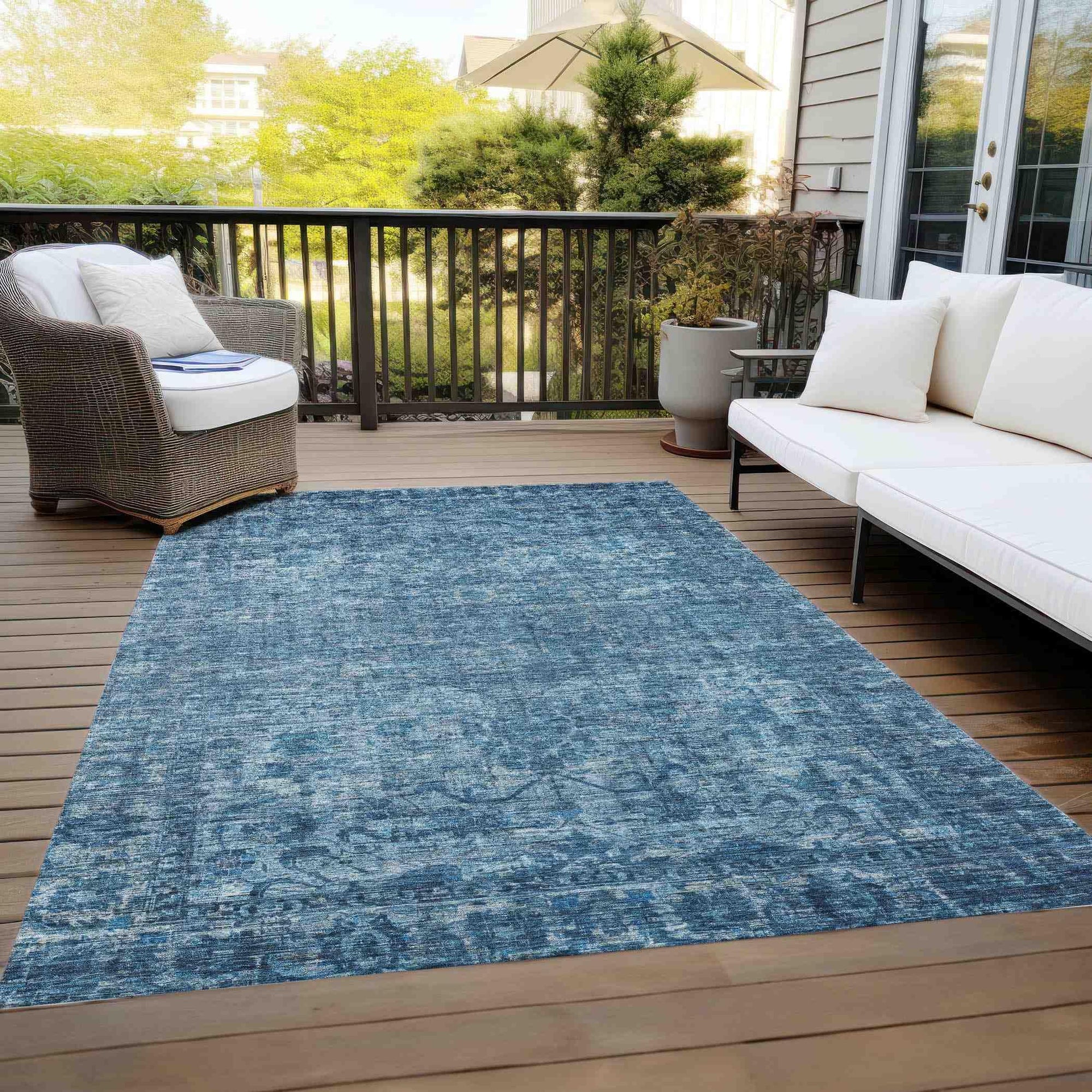 Addison Rugs Iriira Blue Washable Indoor-Outdoor Rug