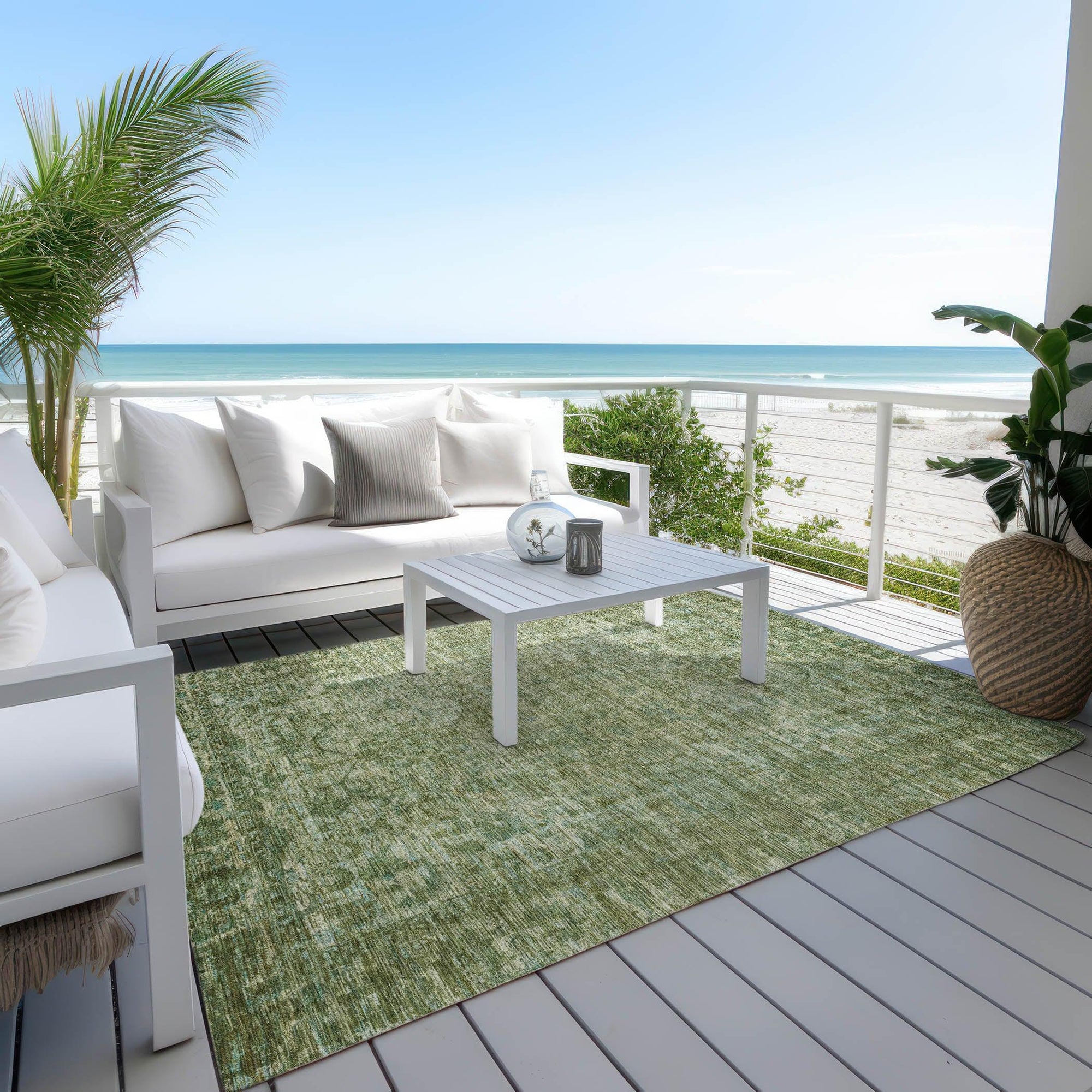 Addison Rugs Iriira Green Washable Indoor-Outdoor Rug