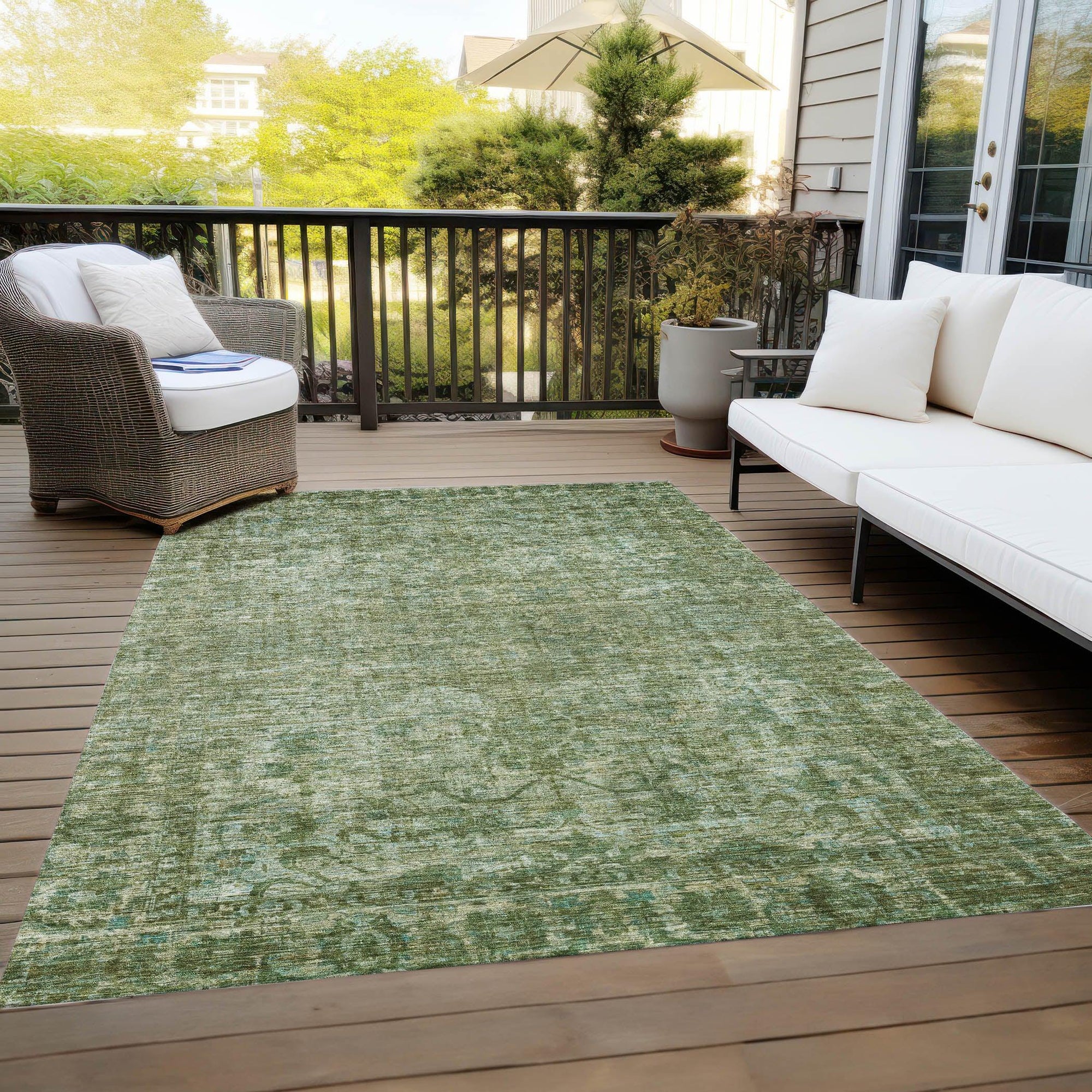 Addison Rugs Iriira Green Washable Indoor-Outdoor Rug