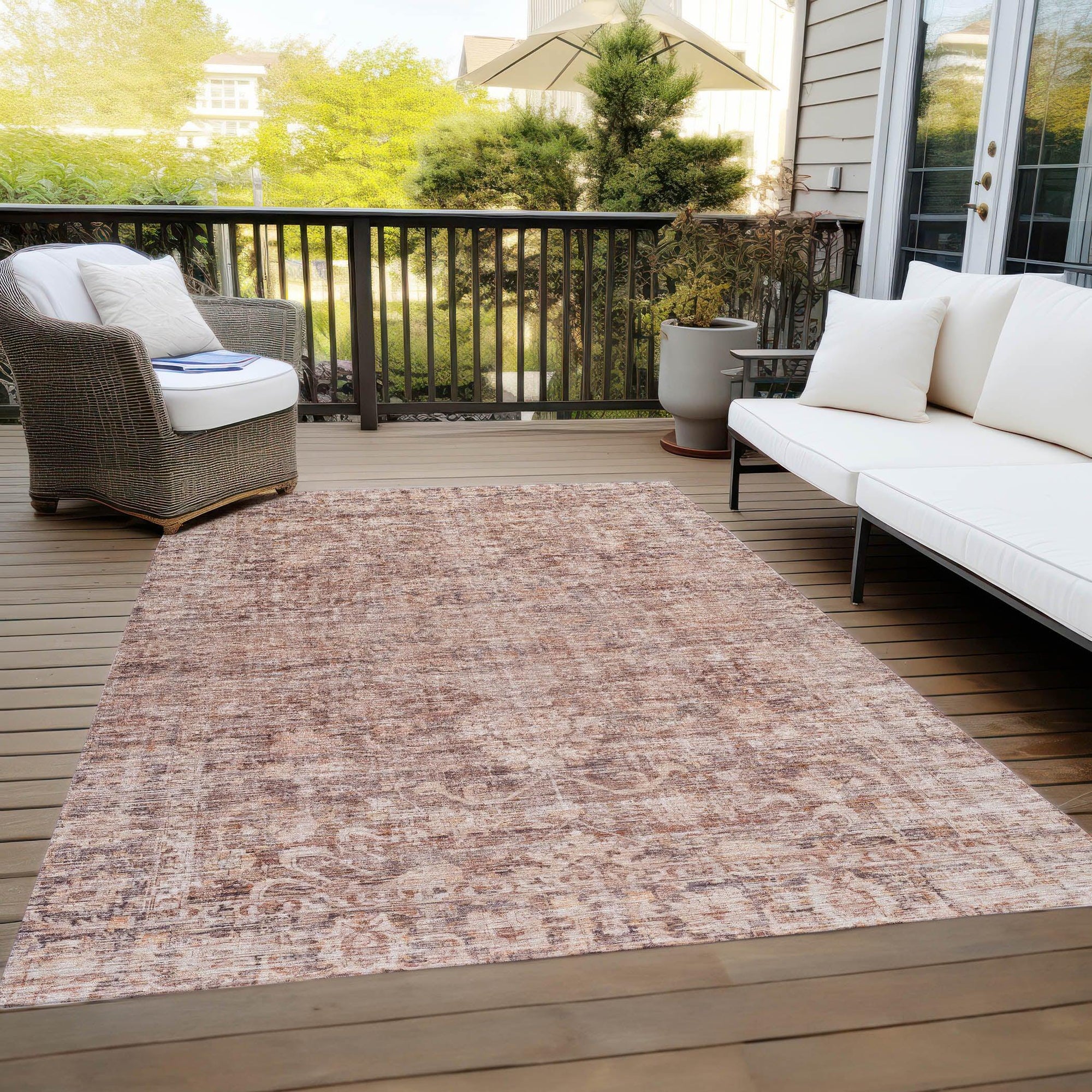 Addison Rugs Iriira Orange Washable Indoor-Outdoor Rug