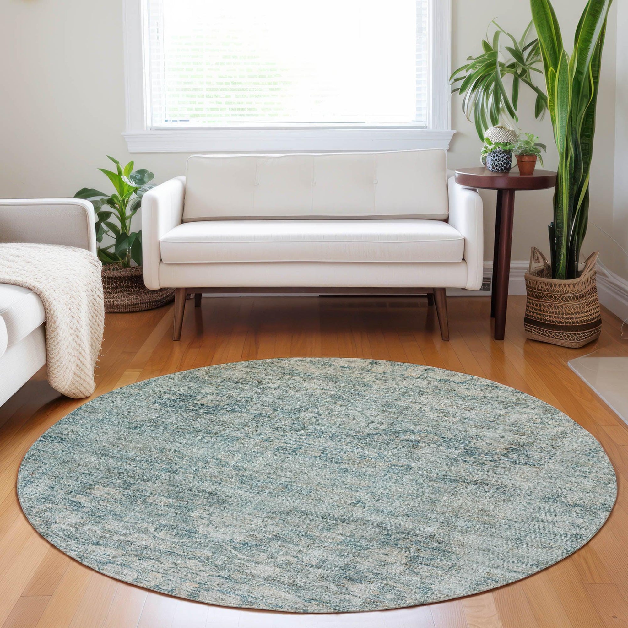 Addison Rugs Iriira Teal Washable Indoor-Outdoor Rug