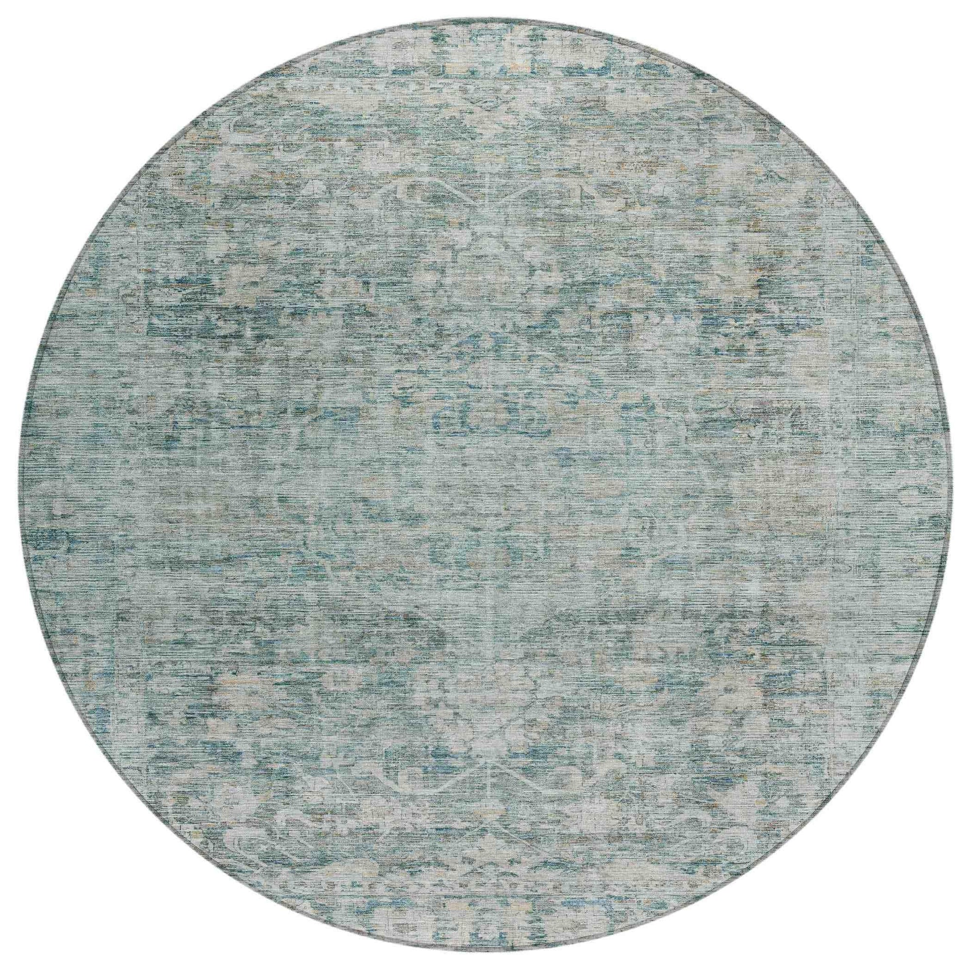 Addison Rugs Iriira Teal Washable Indoor-Outdoor Rug