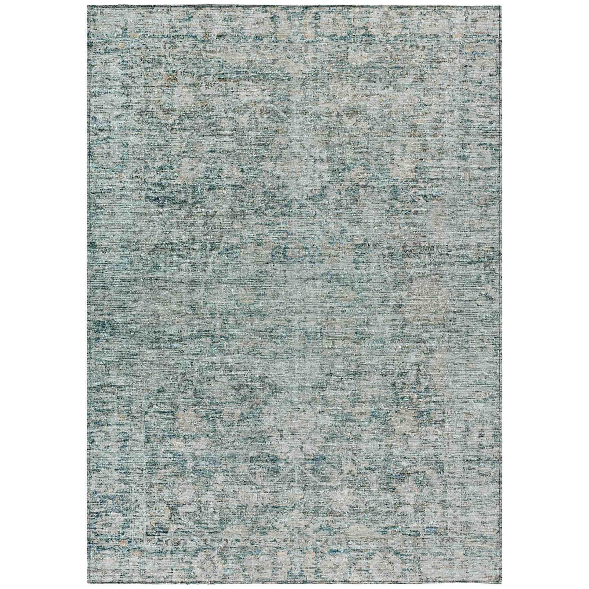 Addison Rugs Iriira Teal Washable Indoor-Outdoor Rug