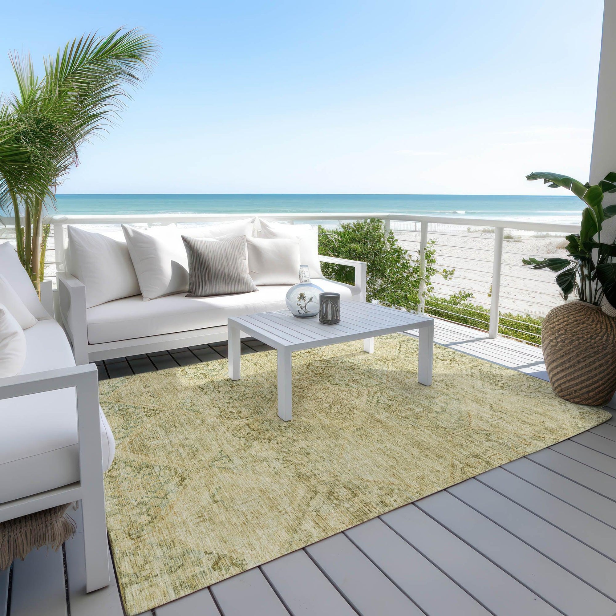 Addison Rugs Iriius Green Washable Indoor-Outdoor Rug
