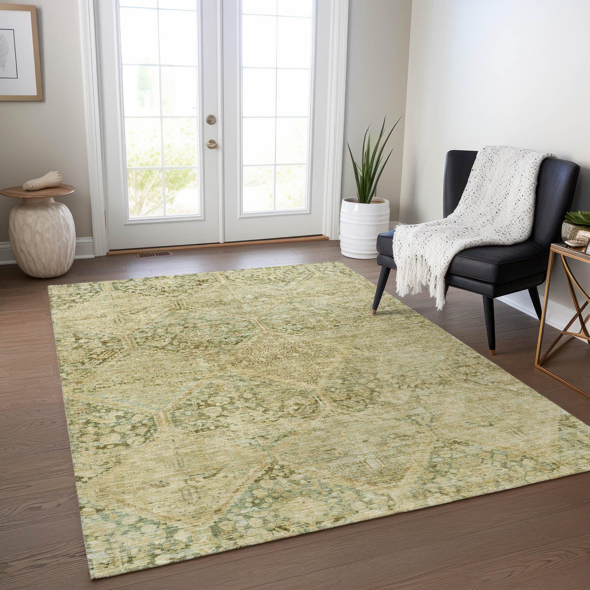 Addison Rugs Iriius Green Washable Indoor-Outdoor Rug