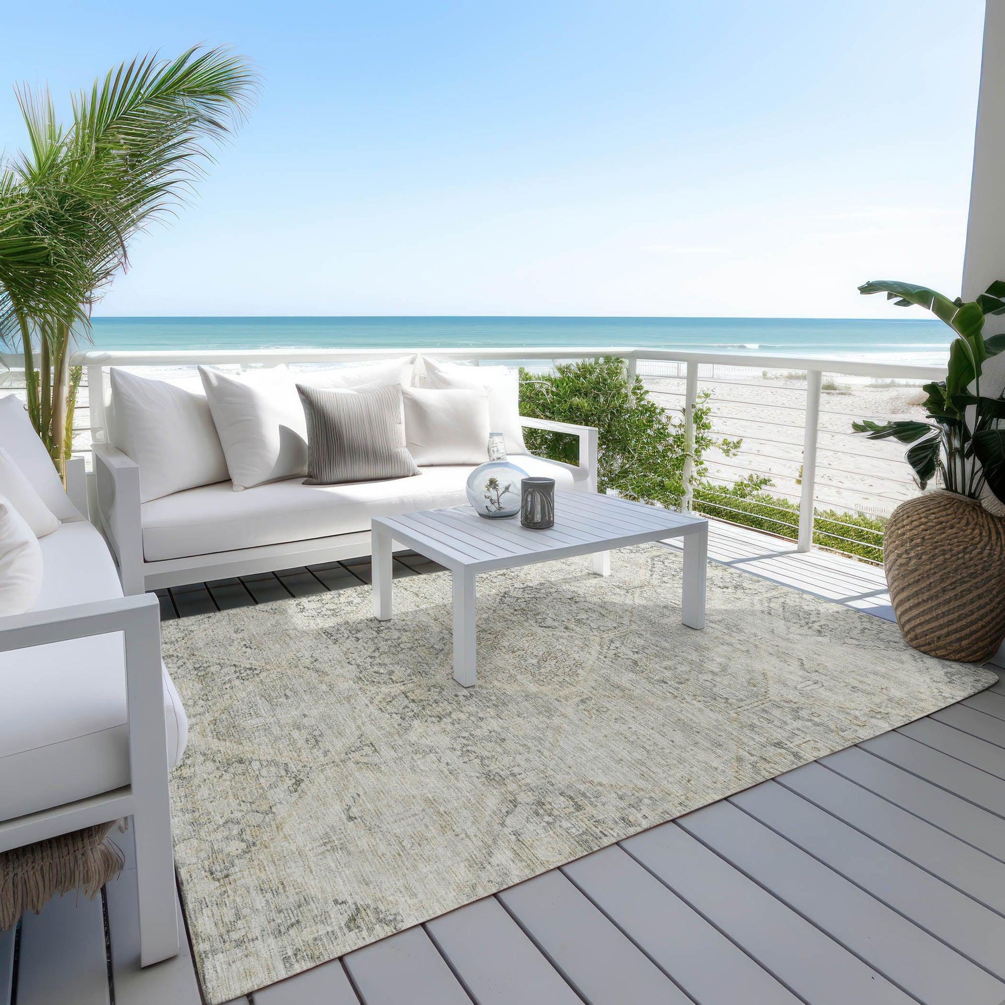 Addison Rugs Iriius Gray Washable Indoor-Outdoor Rug