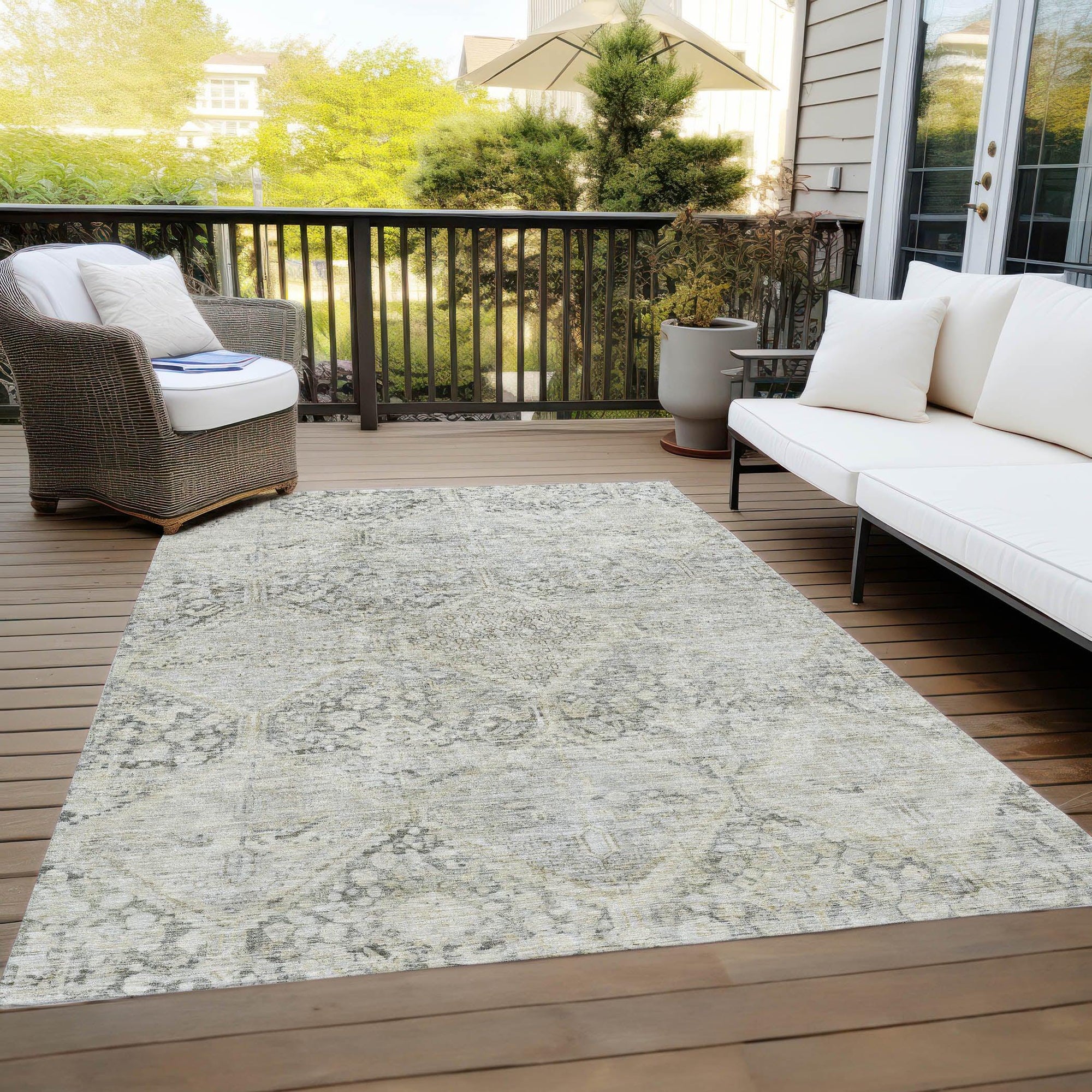 Addison Rugs Iriius Gray Washable Indoor-Outdoor Rug