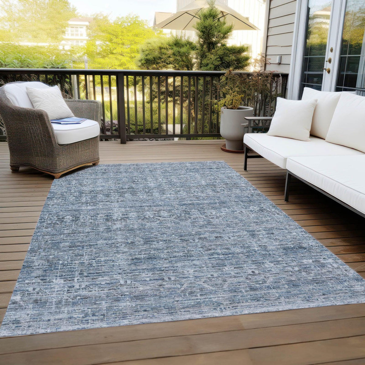 Addison Rugs Irion Blue Washable Indoor-Outdoor Rug