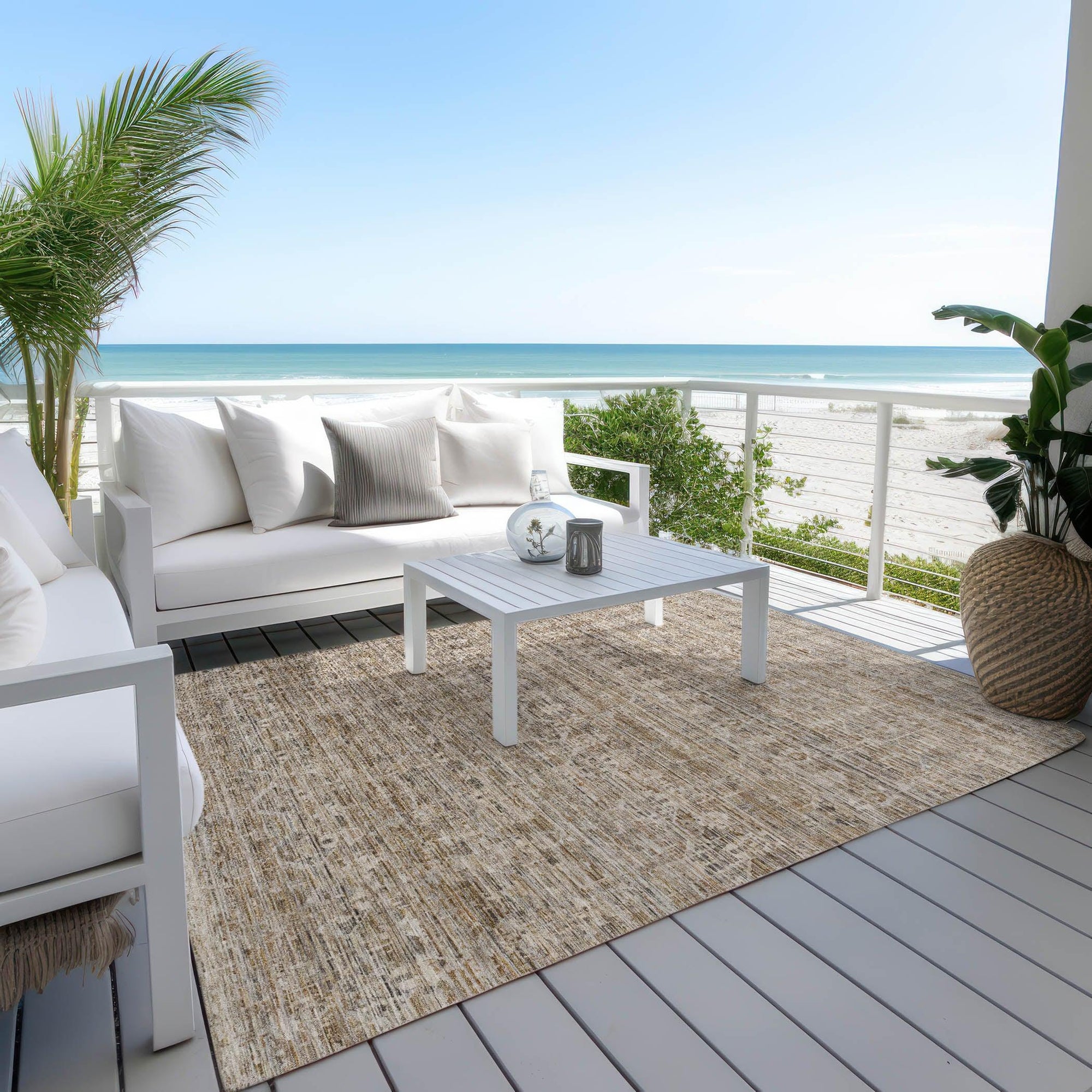 Addison Rugs Irion Brown Washable Indoor-Outdoor Rug