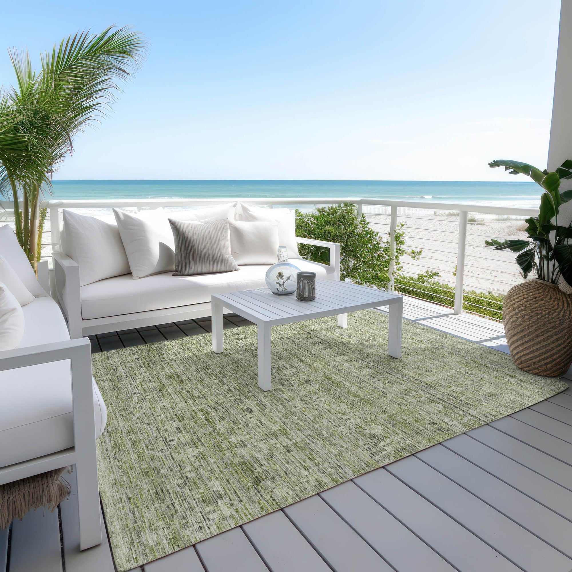 Addison Rugs Irion Green Washable Indoor-Outdoor Rug