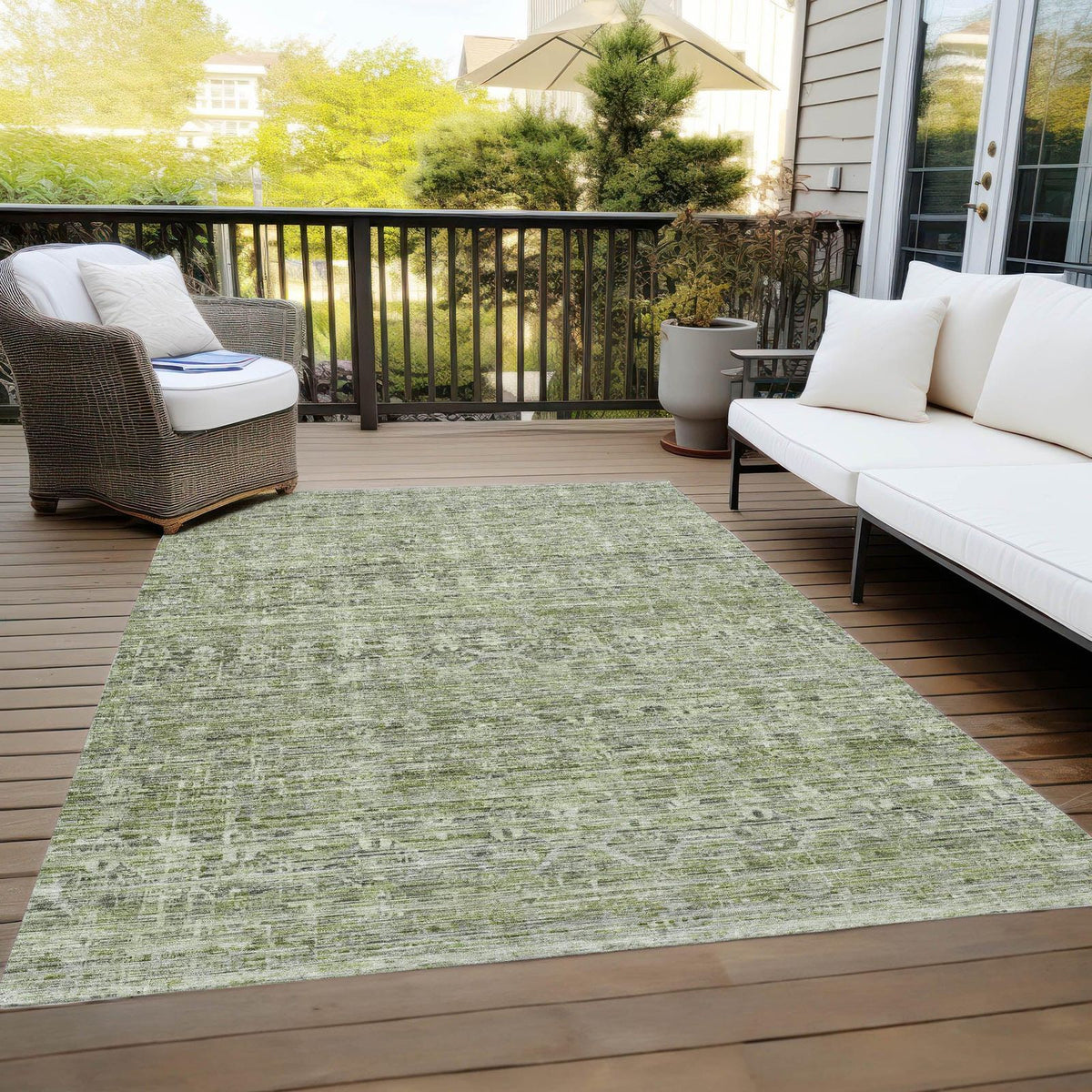 Addison Rugs Irion Green Washable Indoor-Outdoor Rug