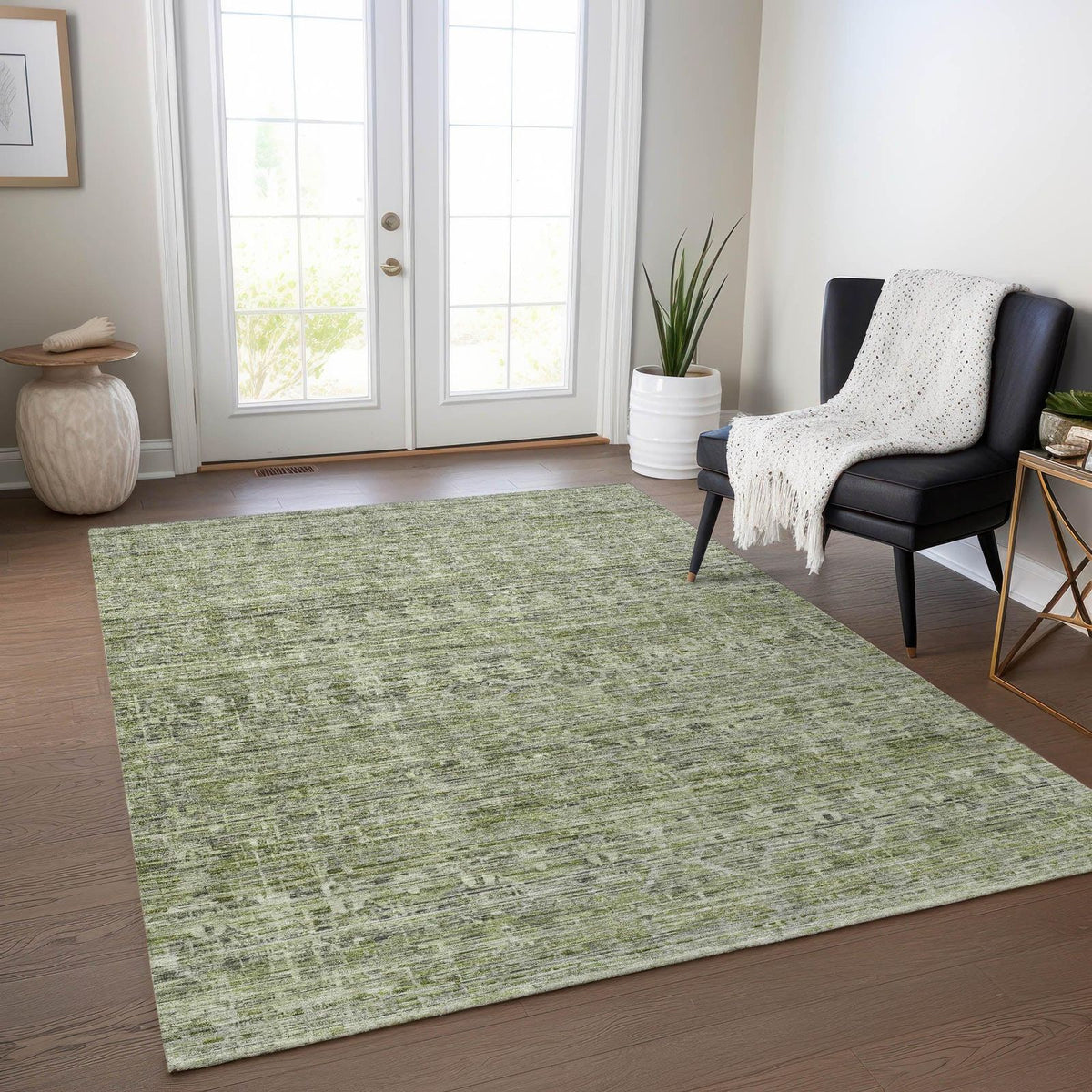 Addison Rugs Irion Green Washable Indoor-Outdoor Rug