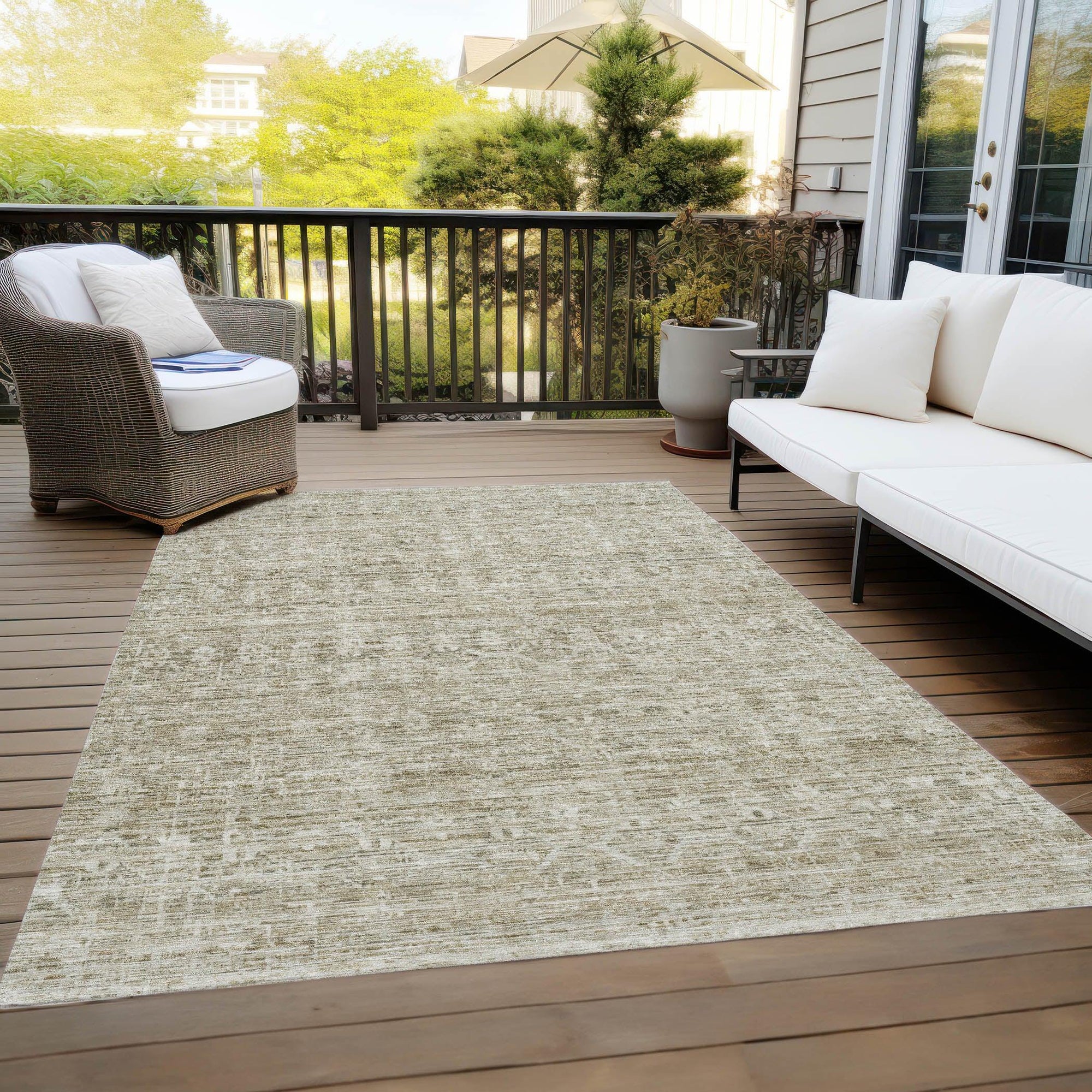 Addison Rugs Irion Taupe Washable Indoor-Outdoor Rug
