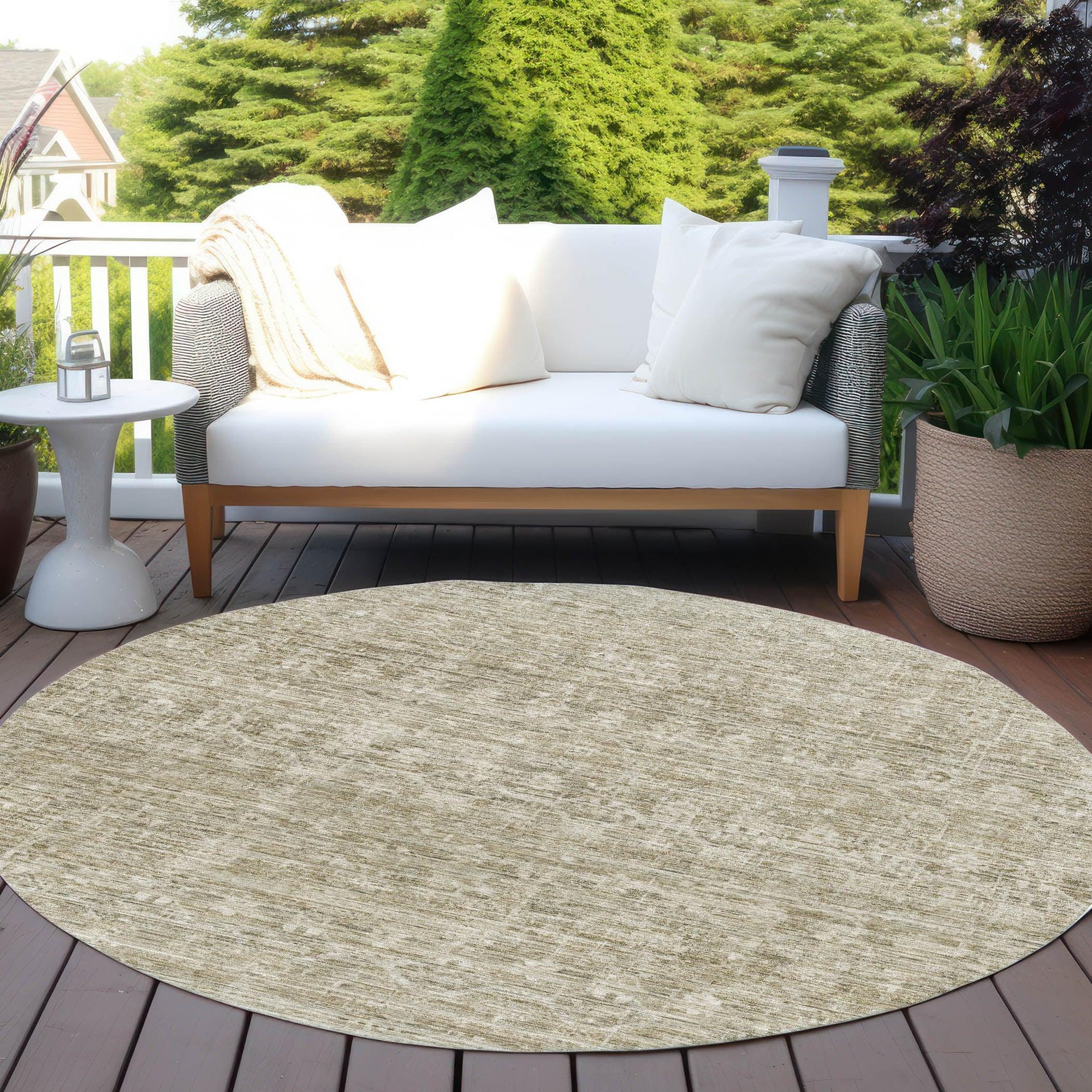 Addison Rugs Irion Taupe Washable Indoor-Outdoor Rug