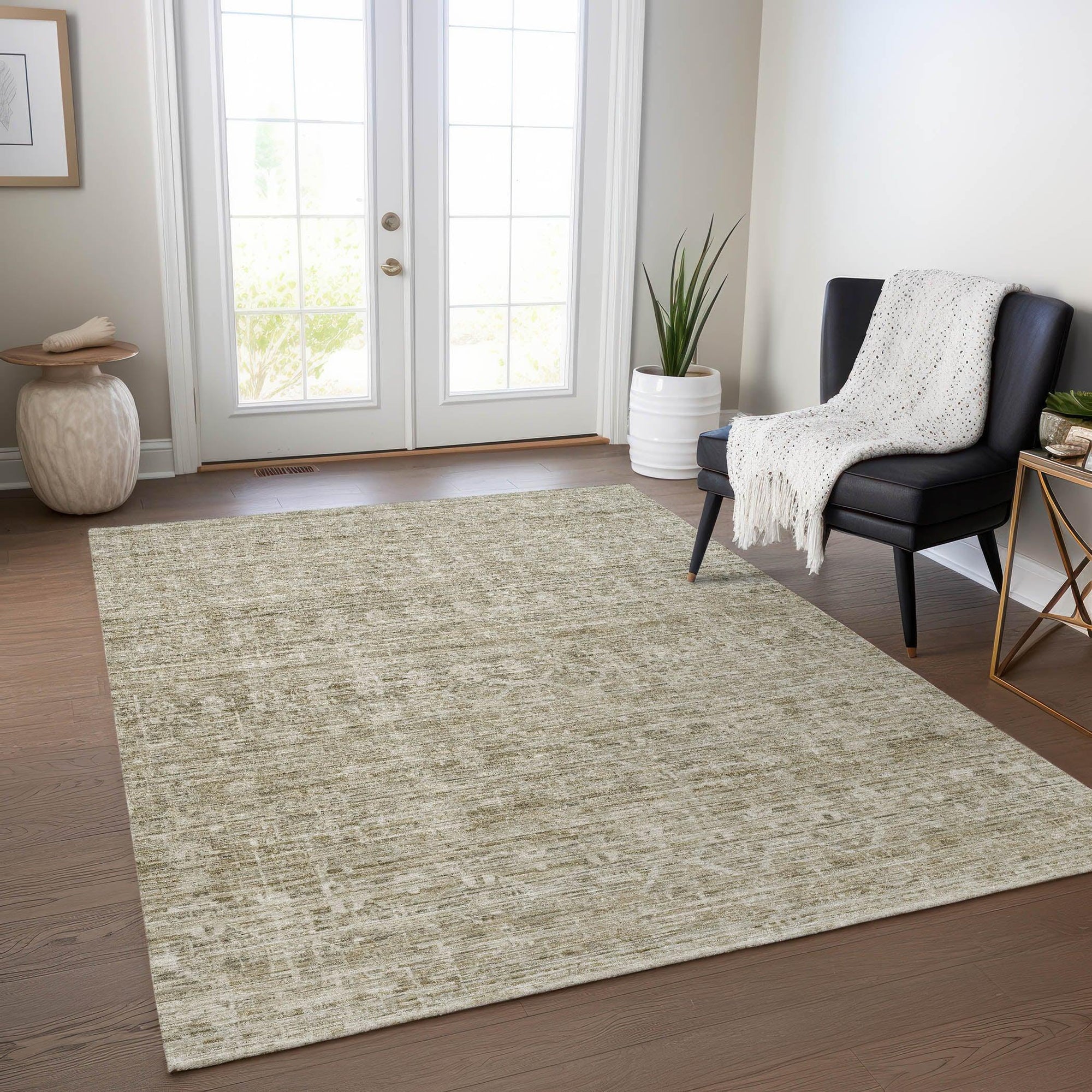 Addison Rugs Irion Taupe Washable Indoor-Outdoor Rug