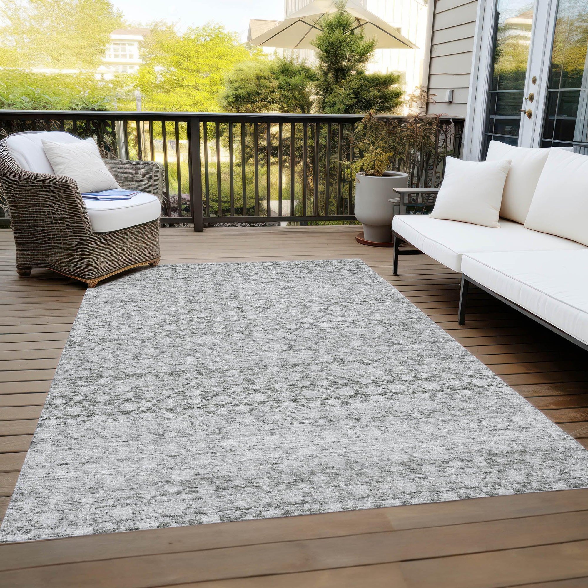 Addison Rugs Irior Gray Washable Indoor-Outdoor Rug