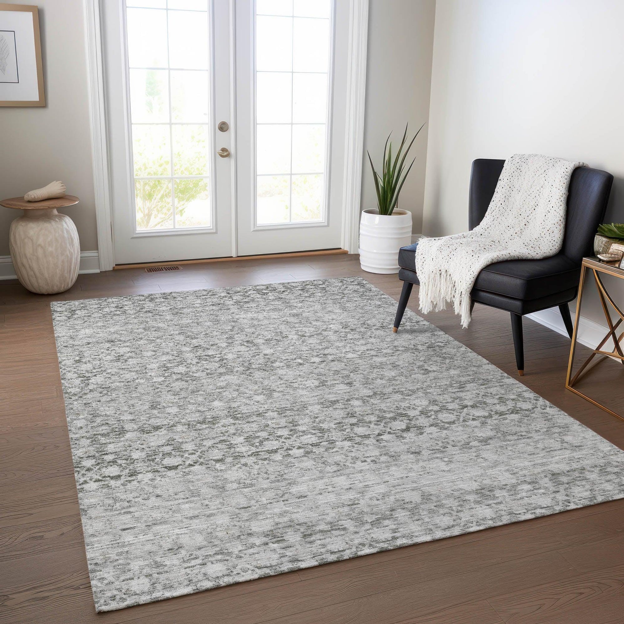 Addison Rugs Irior Gray Washable Indoor-Outdoor Rug