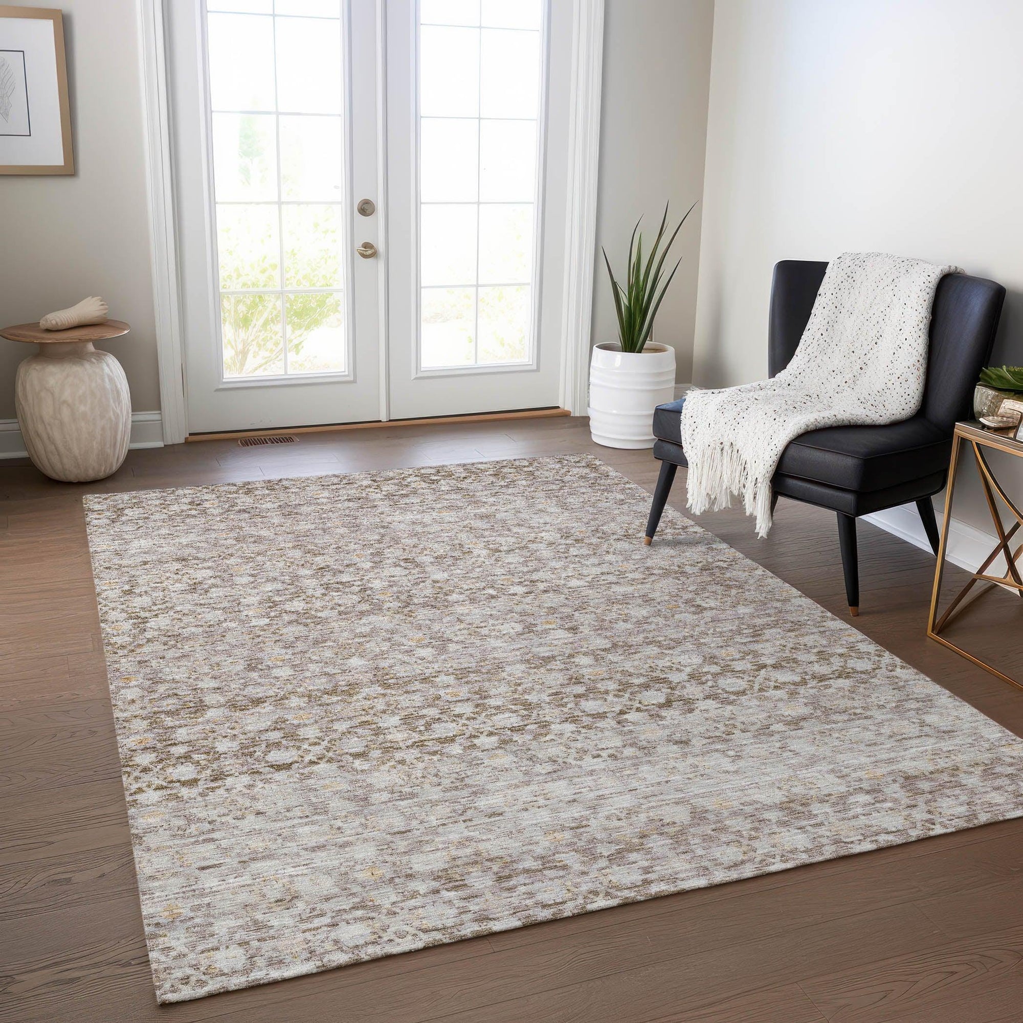 Addison Rugs Irior Brown Washable Indoor-Outdoor Rug