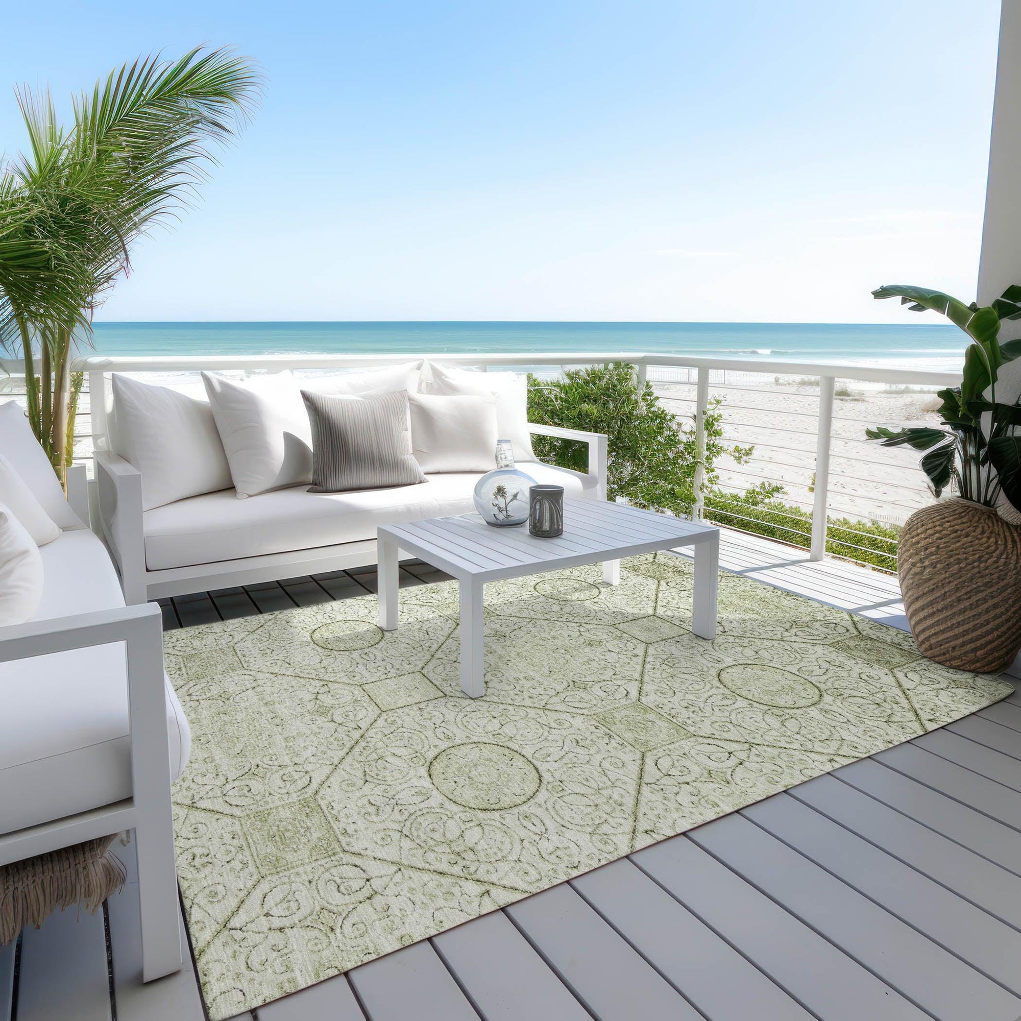 Addison Rugs Iriora Green Washable Indoor-Outdoor Rug