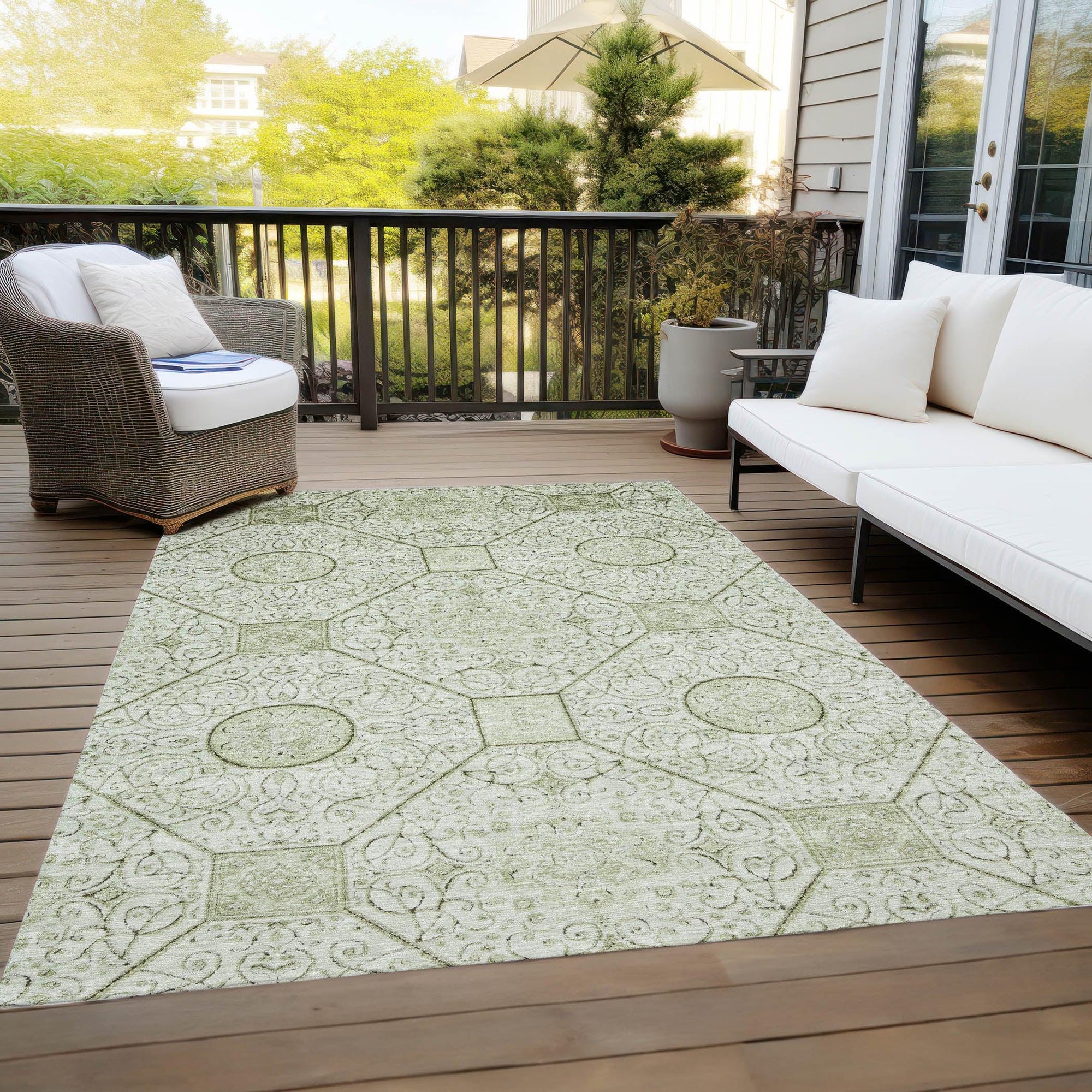 Addison Rugs Iriora Green Washable Indoor-Outdoor Rug
