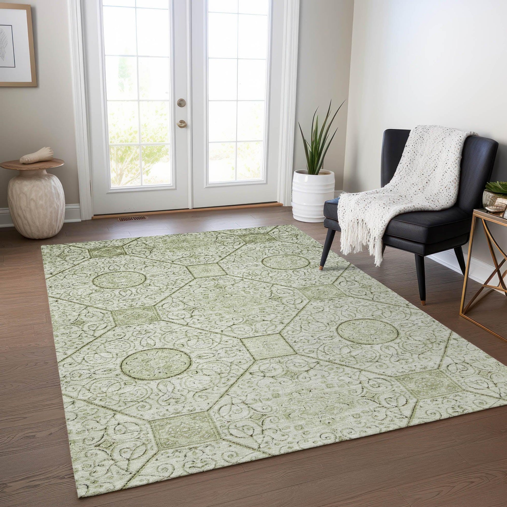 Addison Rugs Iriora Green Washable Indoor-Outdoor Rug