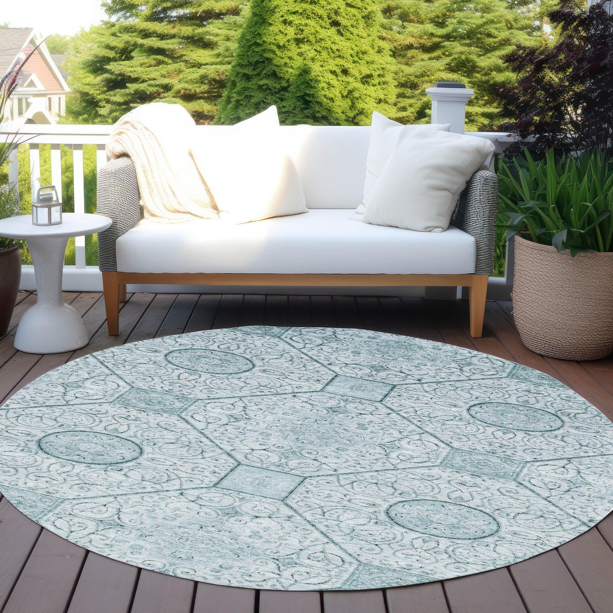 Addison Rugs Iriora Teal Washable Indoor-Outdoor Rug