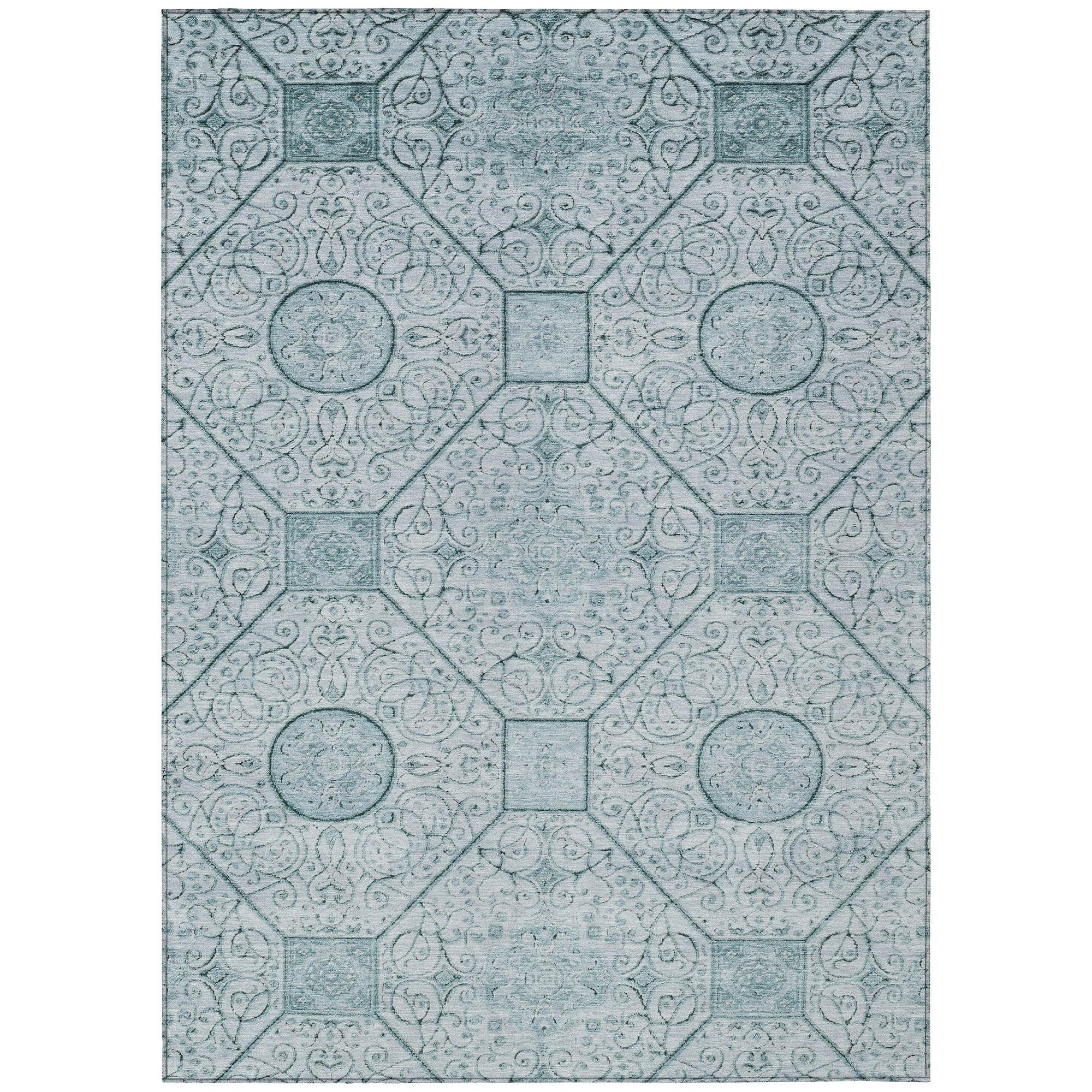 Addison Rugs Iriora Teal Washable Indoor-Outdoor Rug