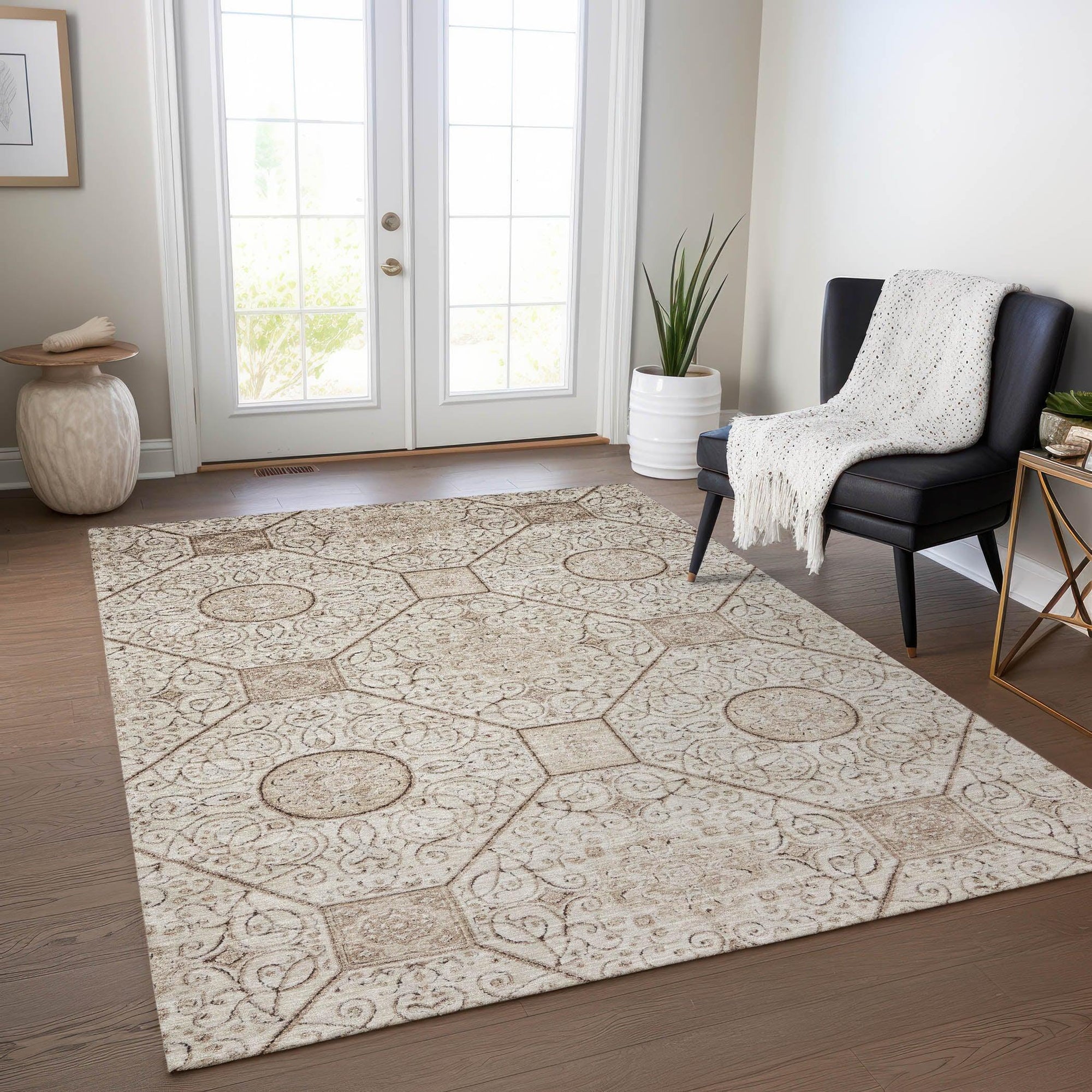 Addison Rugs Iriora Brown Washable Indoor-Outdoor Rug
