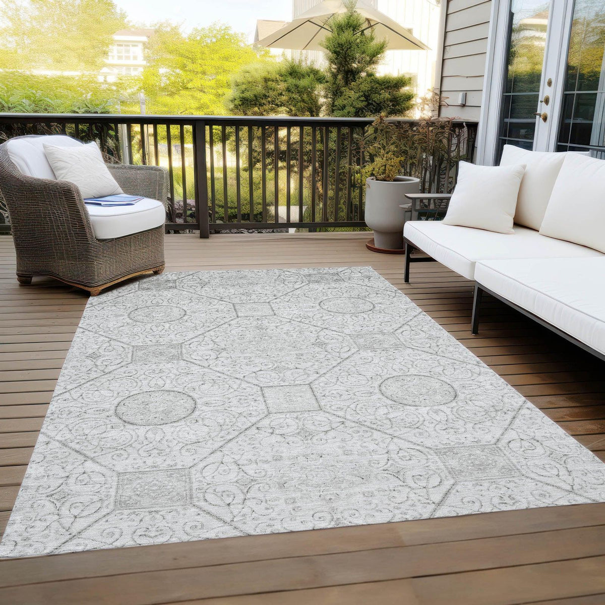 Addison Rugs Iriora Gray Washable Indoor-Outdoor Rug